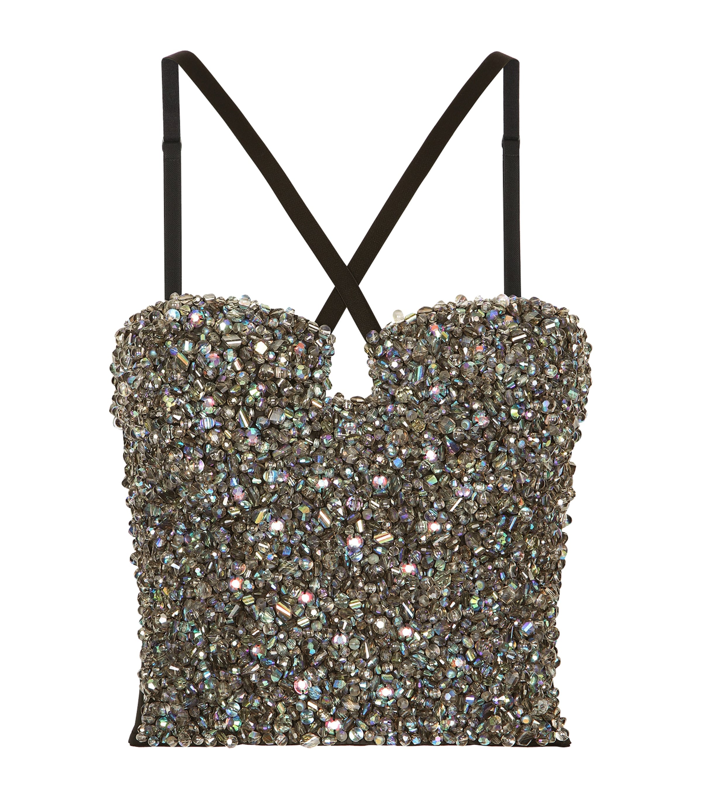 Dolce & Gabbana Crystal-embellished Bustier In Black