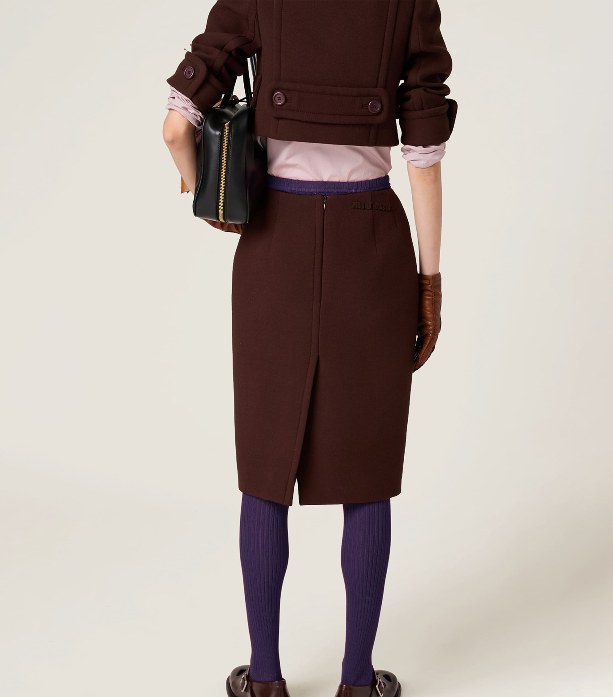 Miu Miu Brown Wool Pencil Skirt | Harrods UK