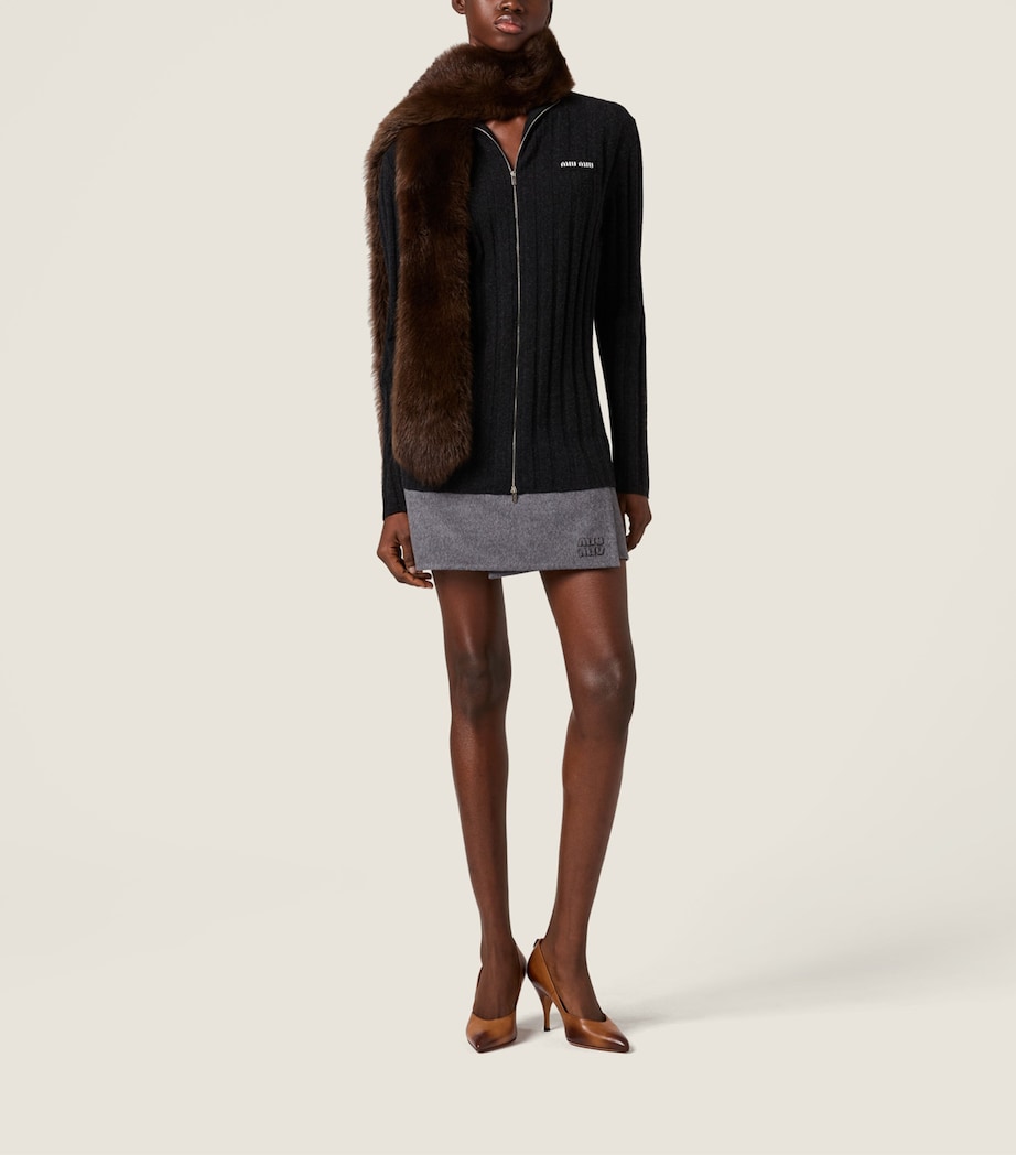 Wool-Cashmere Ribbed Cardigan F0308 Image 2