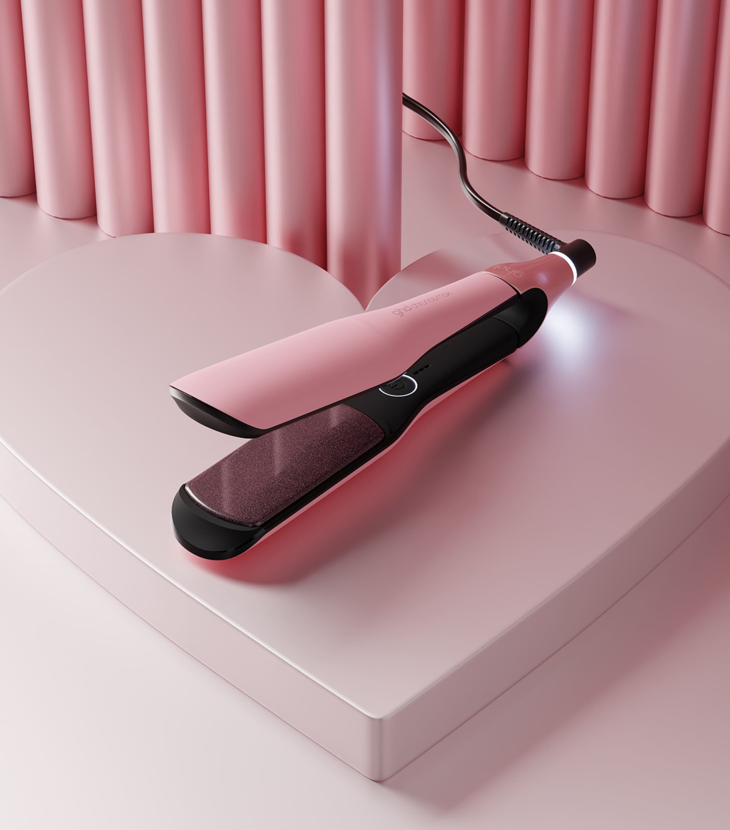ghd Pink Collection Chronos Max Wide Plate Hair Straightener Pink Image 3