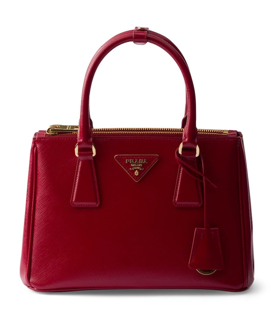 Small Patent Saffiano Leather Galleria Top-Handle Bag F0E06 Image 1