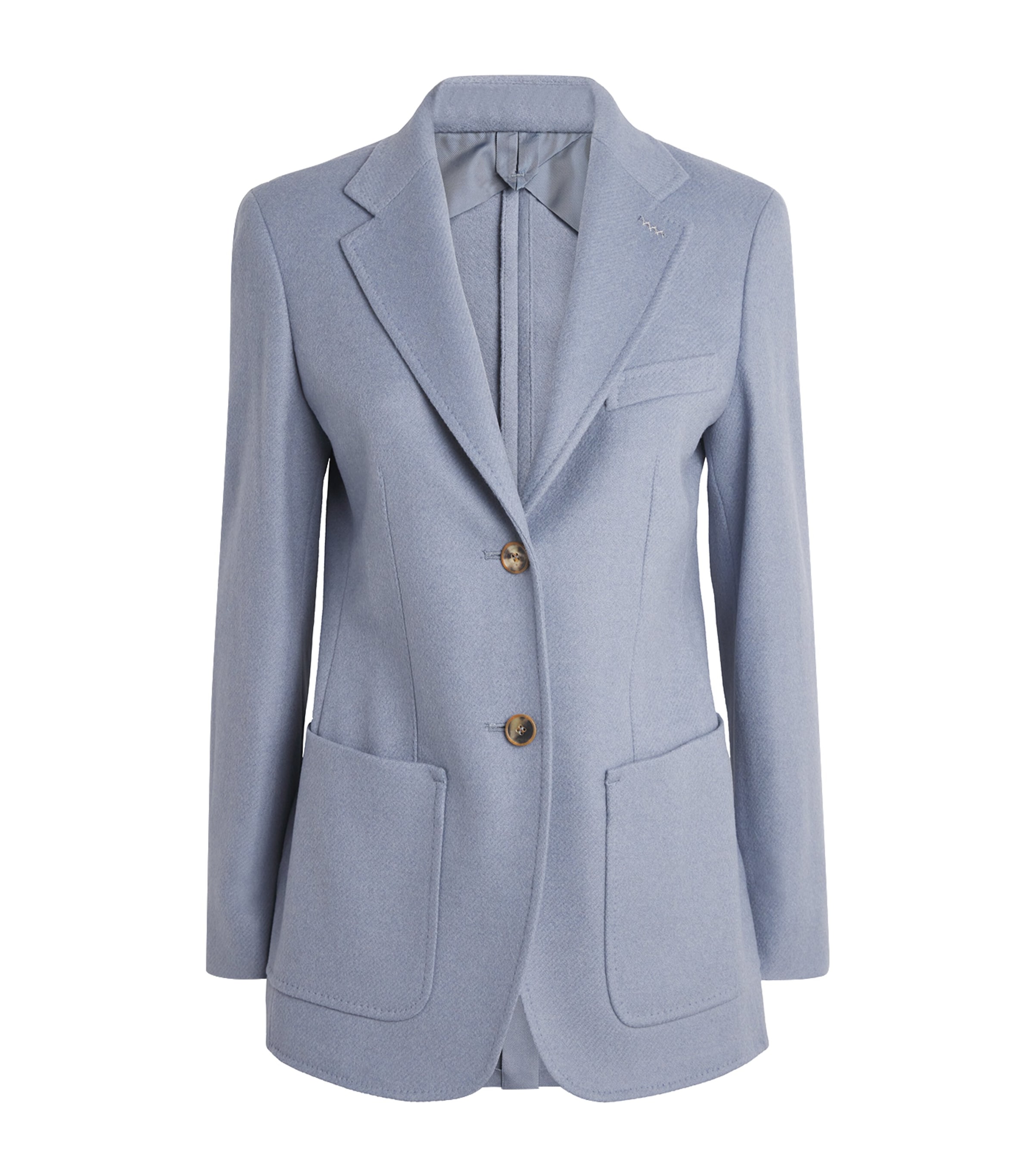 Max Mara Alpaca-cashmere-yak Blazer In Blue