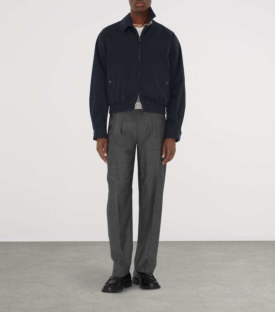 Cotton Gabardine Harrington Jacket NAVY Image 2