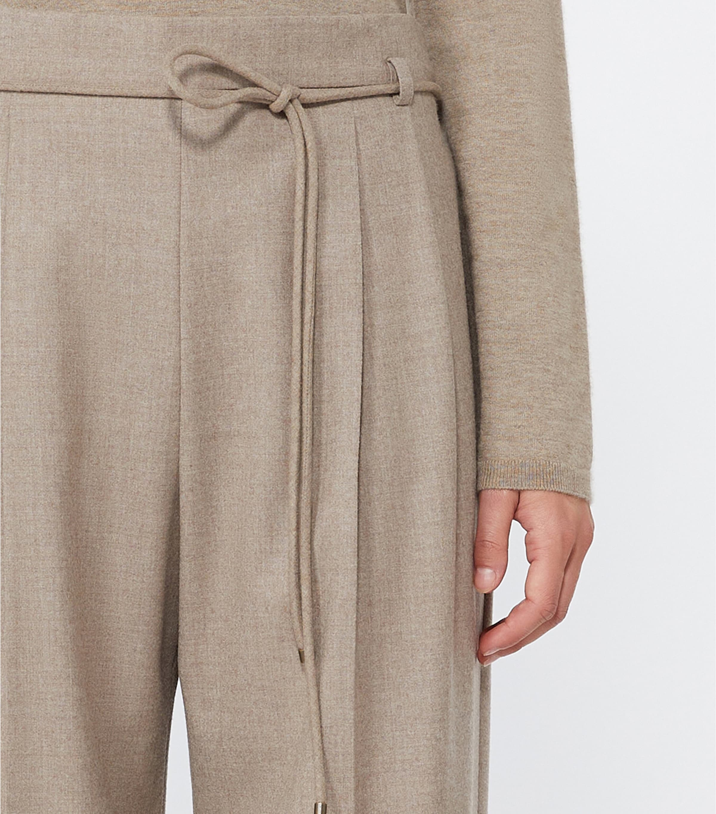 Max Mara Womens Stretch-Cashmere String-Belt Trousers Sand Image 5