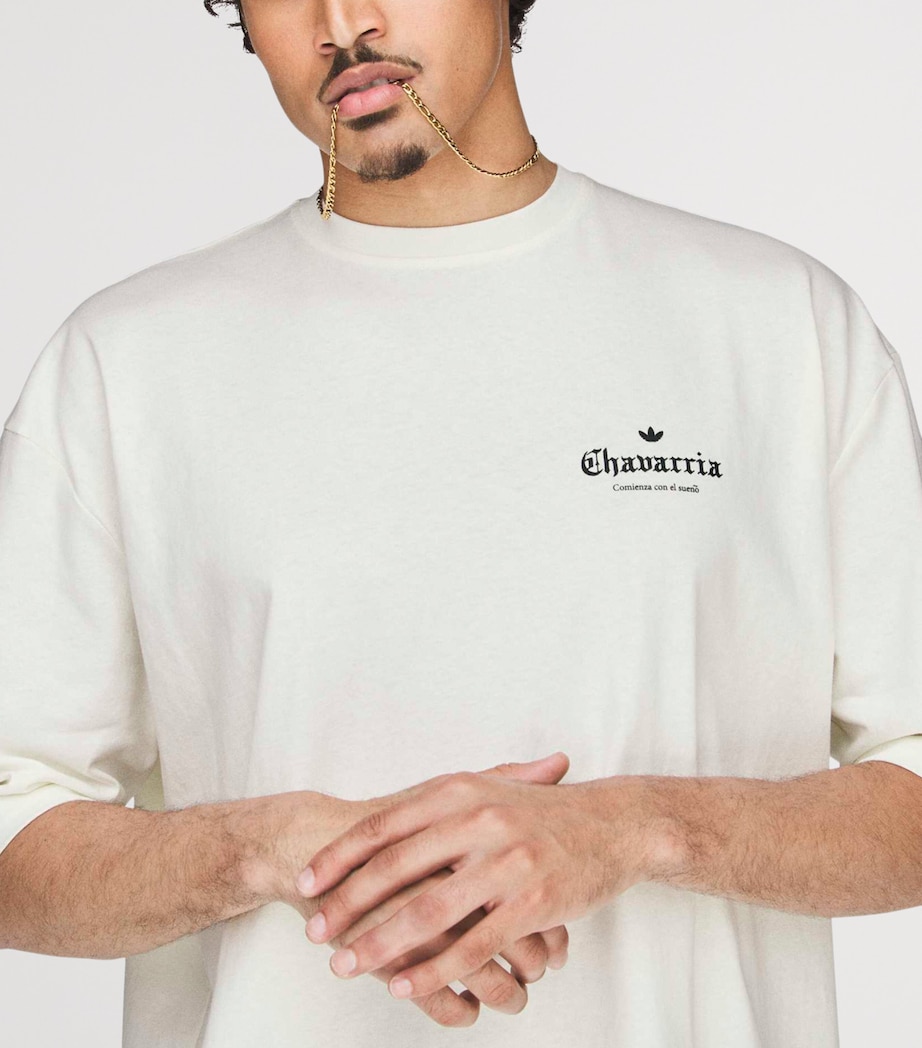 Willy Chavarria Mens x adidas Originals Cotton Mexico Printed T-Shirt Off White Image 7