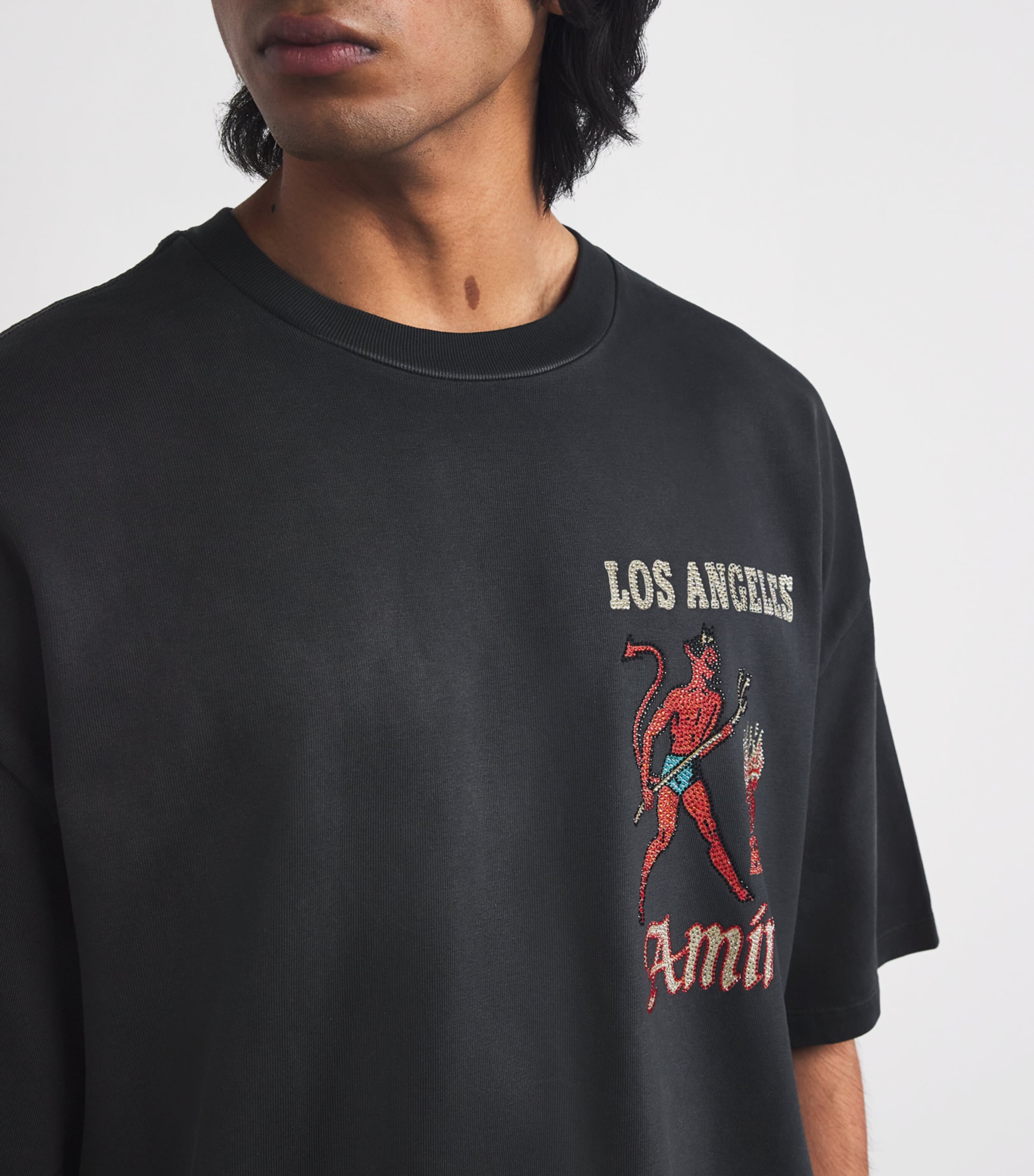 AMIRI Crystal Sinners ロゴ コットン Tシャツ 人気 AMIRI Cotton Crystal Sinners T-Shirt | Harrods AE