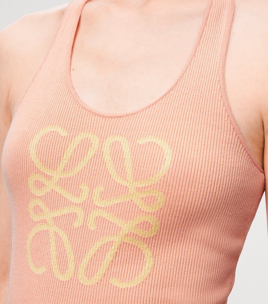 LOEWE Womens x Paula's Ibiza Anagram Tank Dress Pink/yellow Image 4
