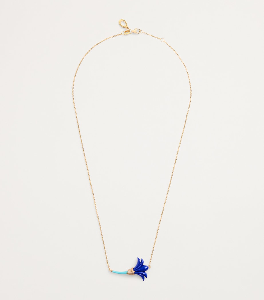 Yellow Gold, Diamond, Lapis and Turquoise Psychedeliah Necklace YELLOW GOLD Image 3