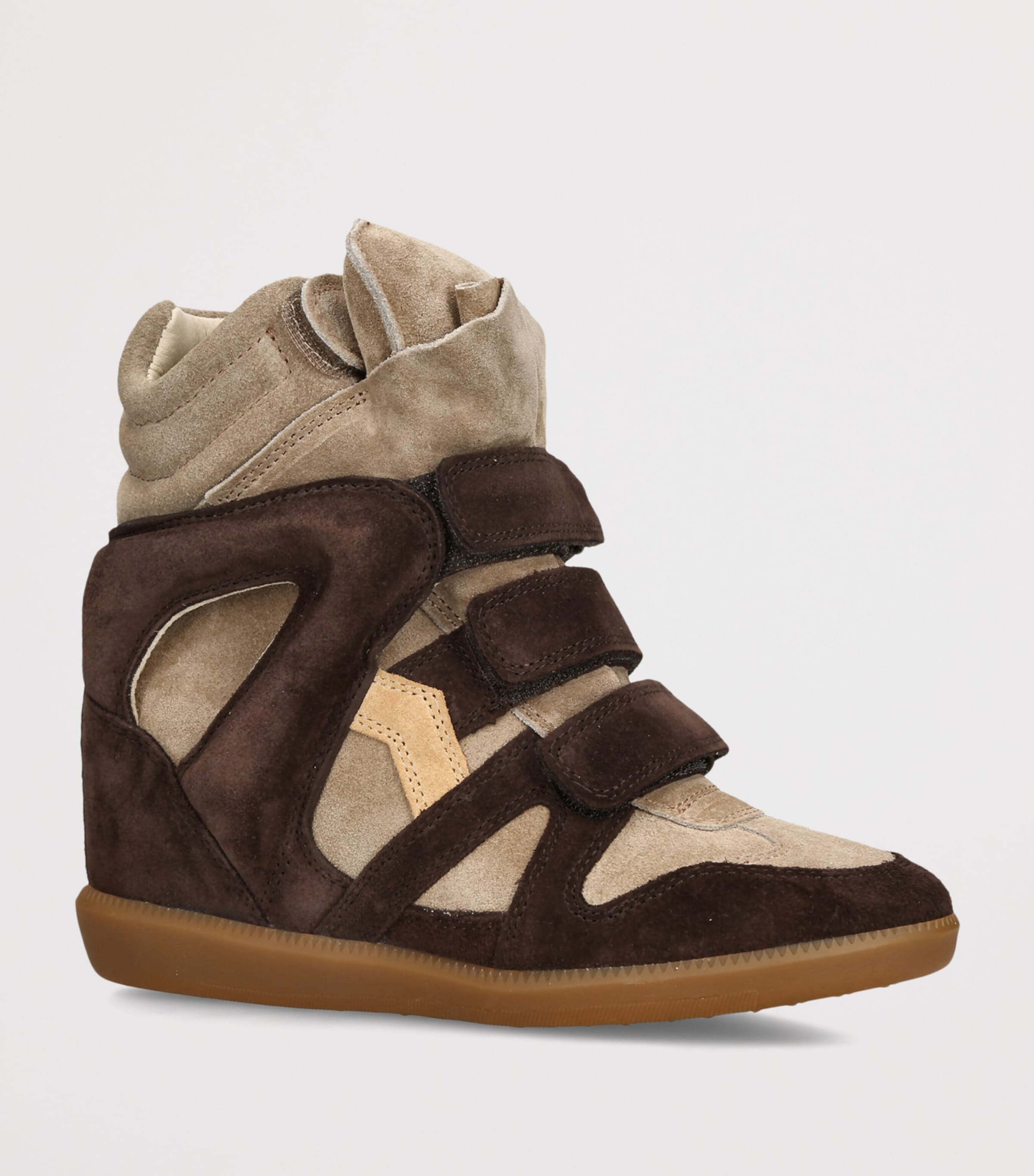 Isabel Marant Suede Bekett Wedge Sneakers 50 Brown/oth Image 2