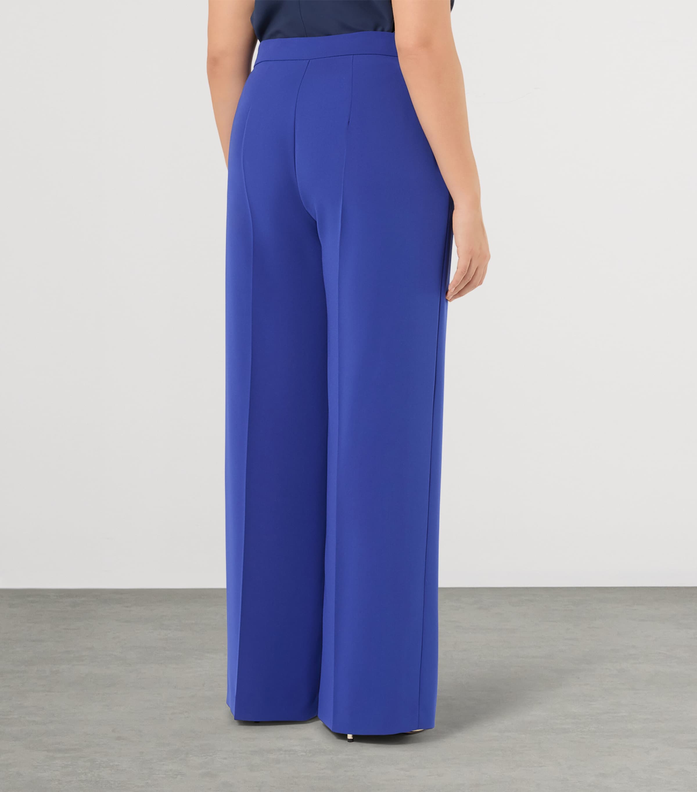 Marina Rinaldi Womens Cady Wide-Leg Trousers Cornflower Blue Image 4