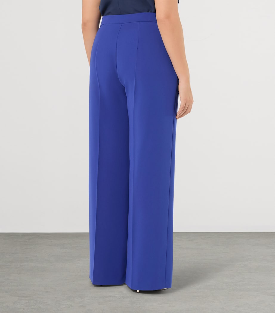 Marina Rinaldi Womens Cady Wide-Leg Trousers Cornflower Blue Image 4