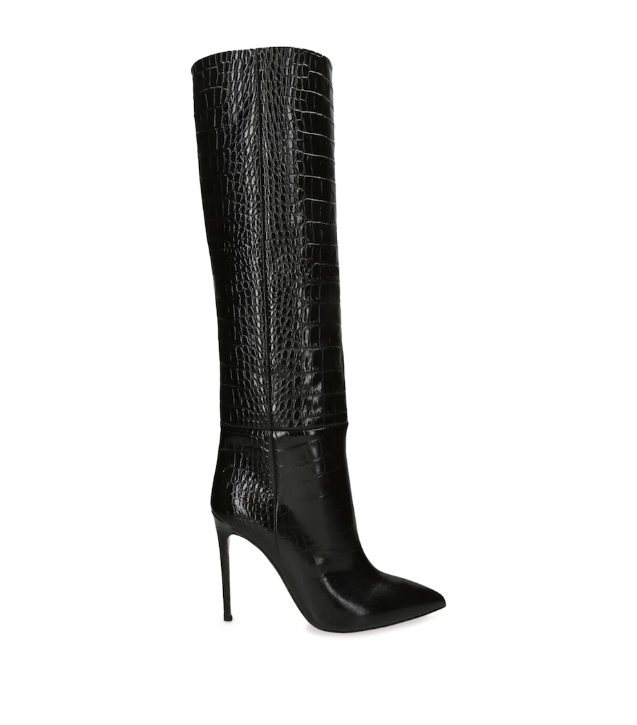 Paris Texas Croc-Embossed Knee-High Boots 105 Black Image 1