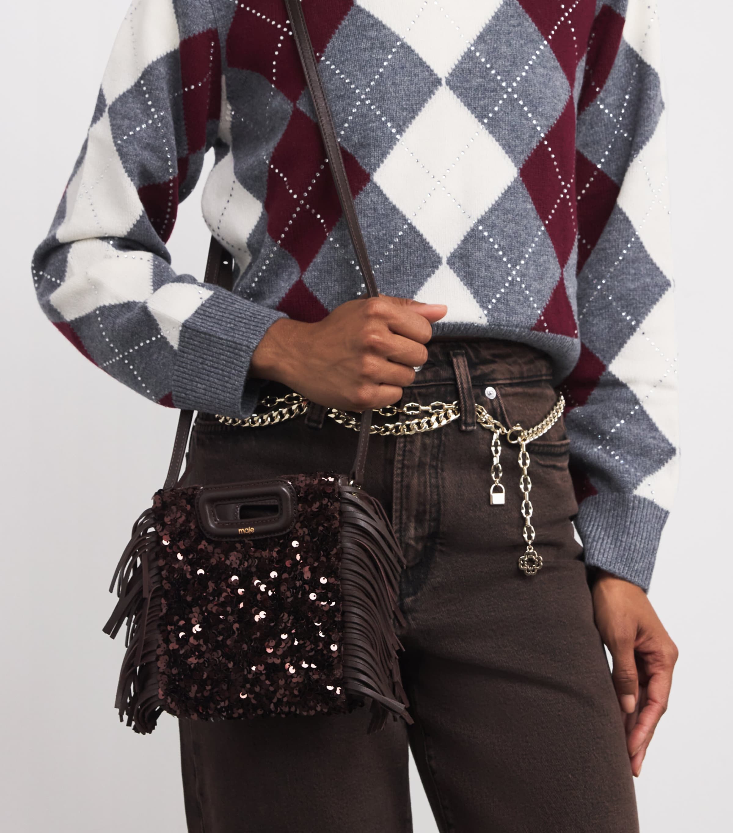 Sequin M Mini Bag BROWN Image 5