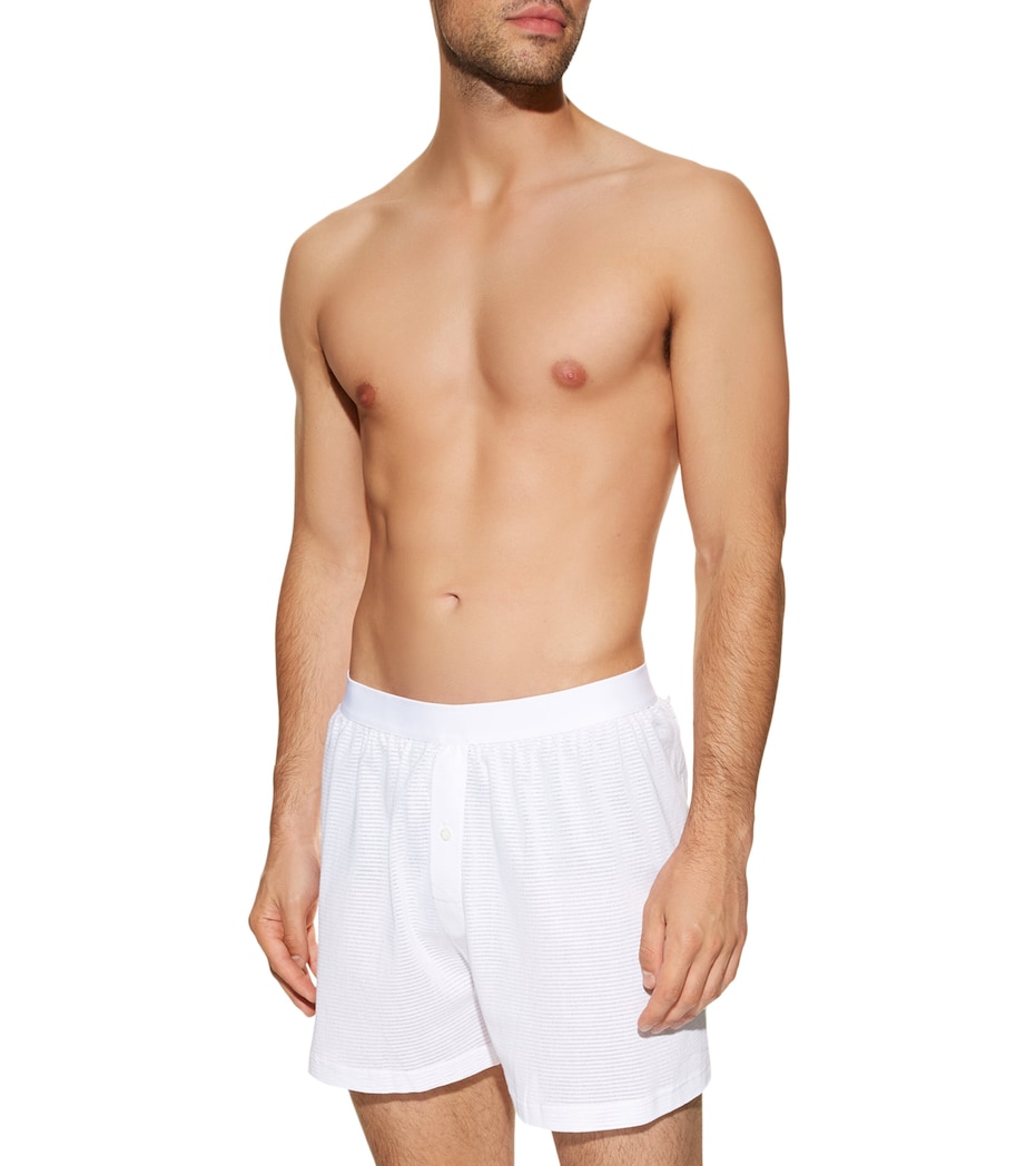 Cellular Cotton Boxer Shorts WHITE Image 2