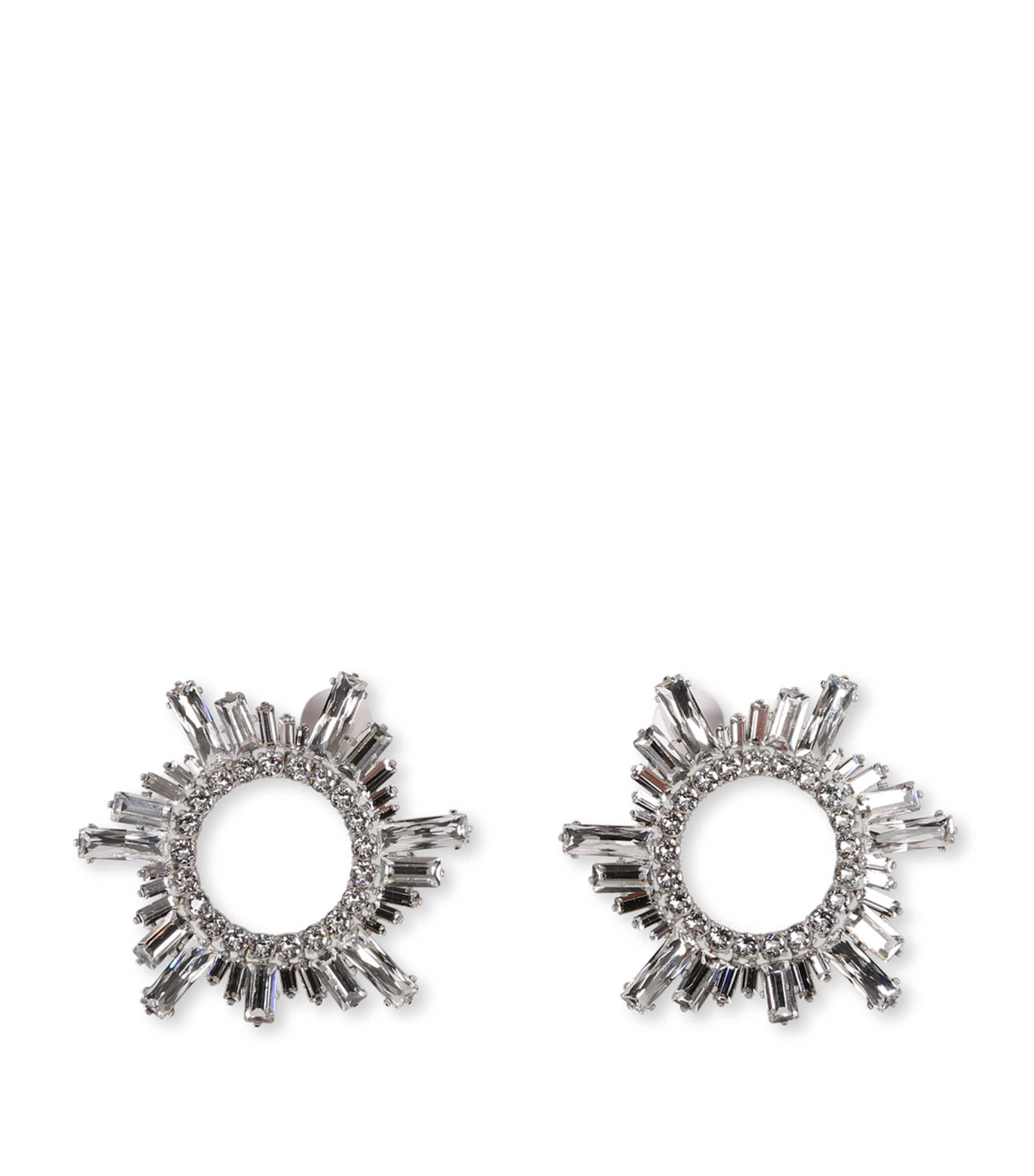 Shop Amina Muaddi Mini Begum Crystal-embellished Earrings