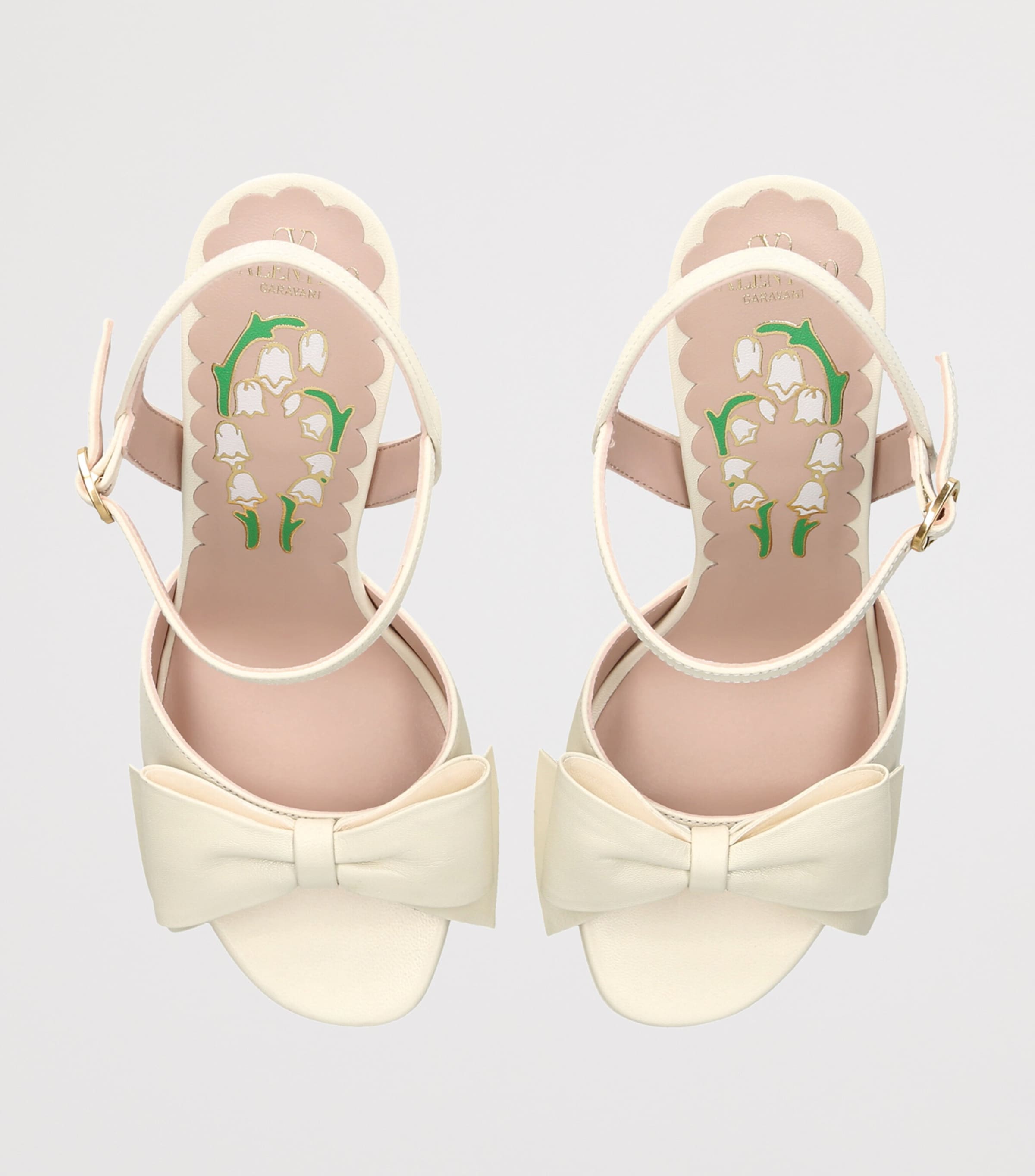 Valentino Garavani Leather Bowow Platform Sandals 130 White Image 4