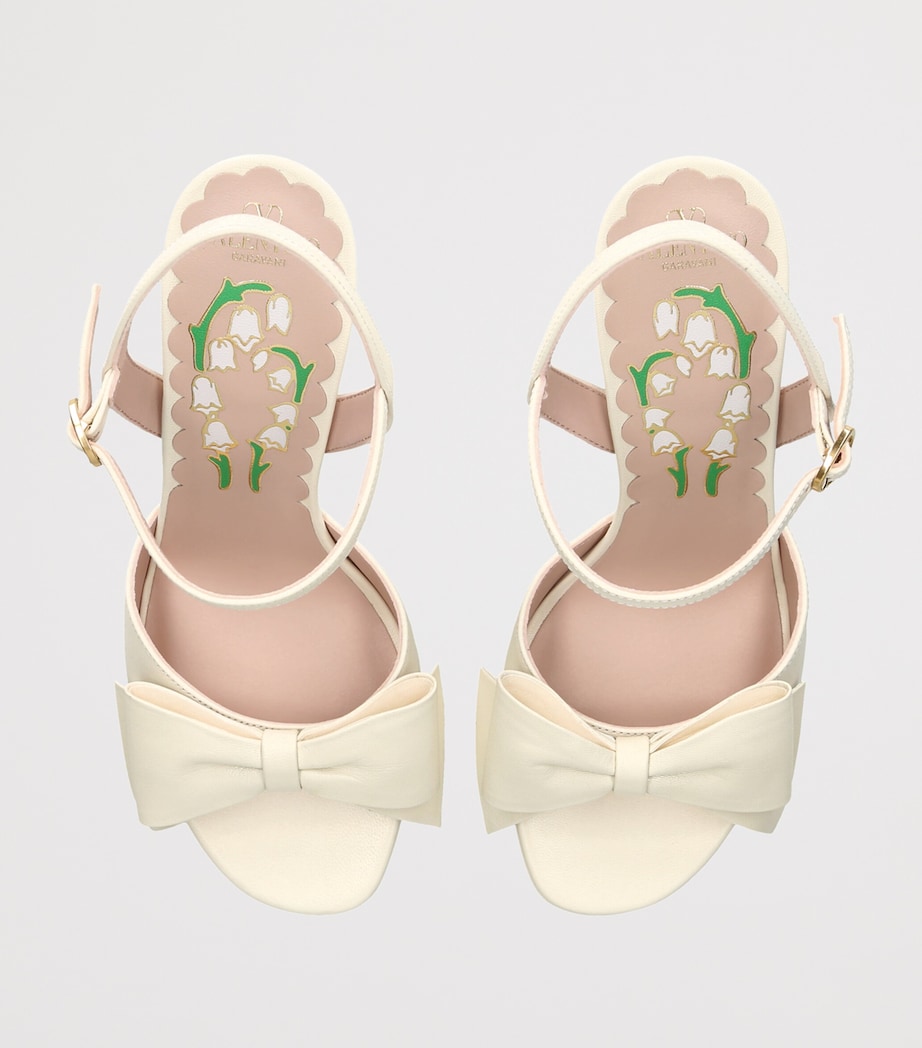 Valentino Garavani Leather Bowow Platform Sandals 130 White Image 4