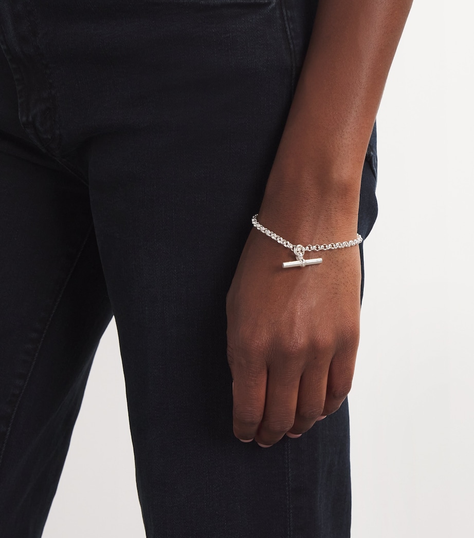 TILLY SVEAAS Sterling Silver T-Bar Belcher Chain Bracelet Silver Image 2