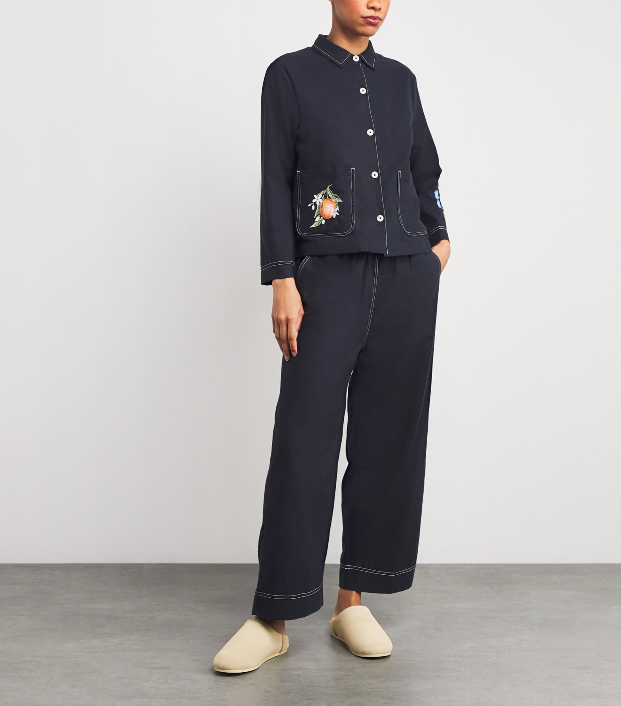 Cotton Primavera Pyjama Set NAVY Image 2