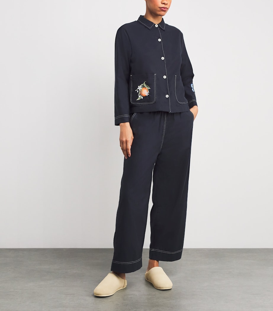 Cotton Primavera Pyjama Set NAVY Image 2