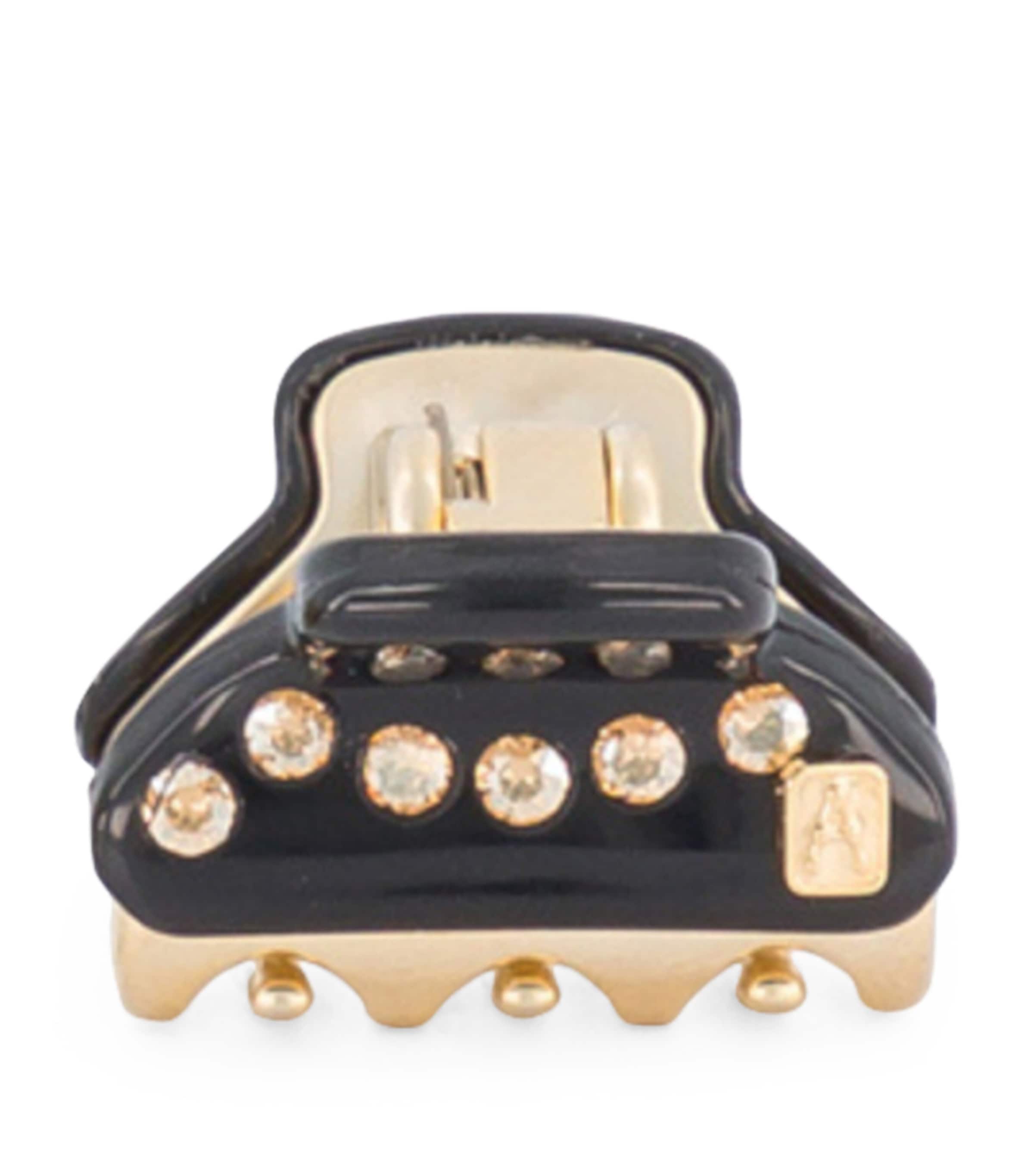 Alexandre de Paris Gold-Plated Mini Claw Hair Clip Noir B/or Image 1