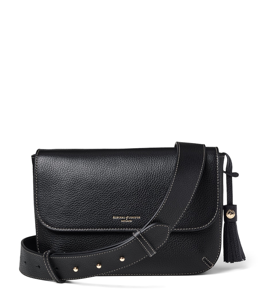 Aspinal Of London Large Leather Ella Cross-Body Bag Black Image 1