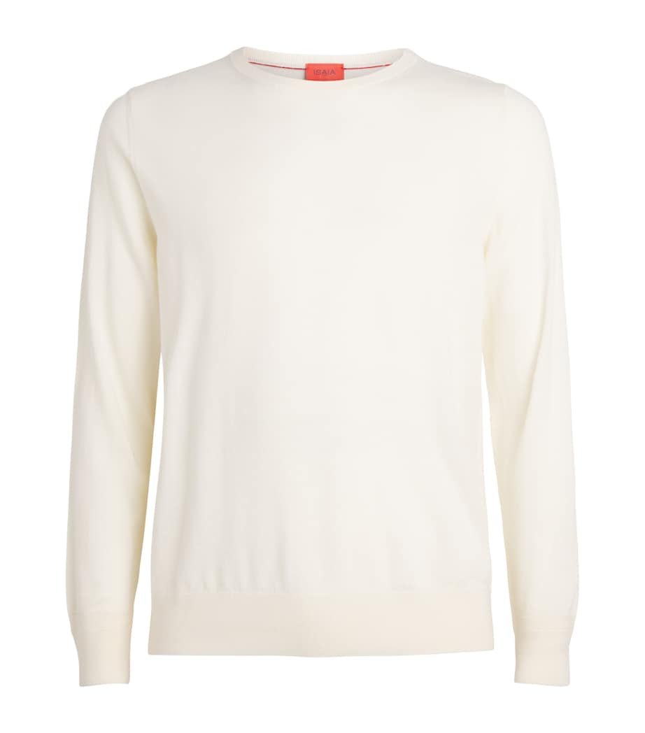 Isaia Mens Wool Crew-Neck Sweater Image 1
