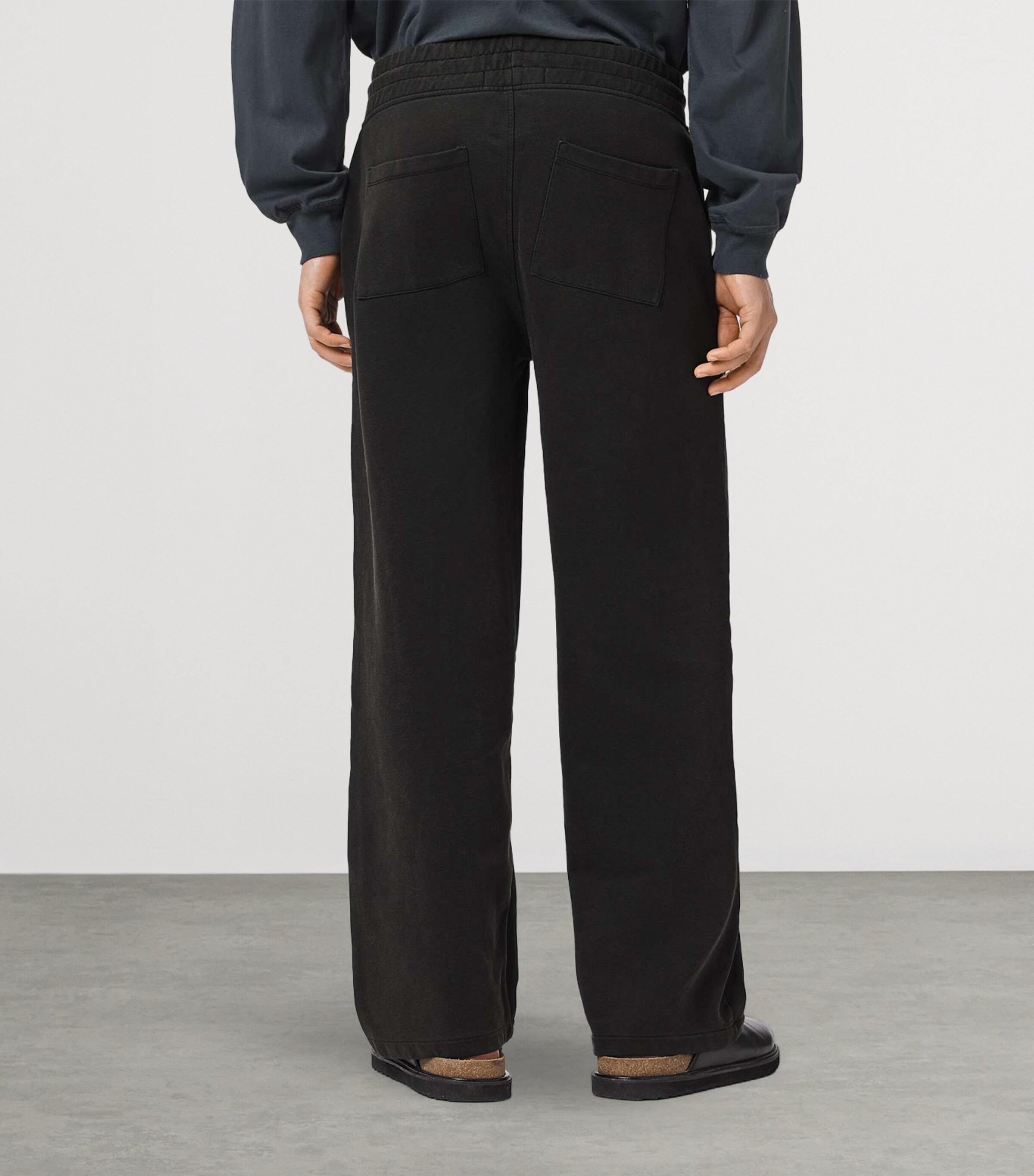 AllSaints Mens Organic Cotton Chromium Sweatpants Washed Black Image 4