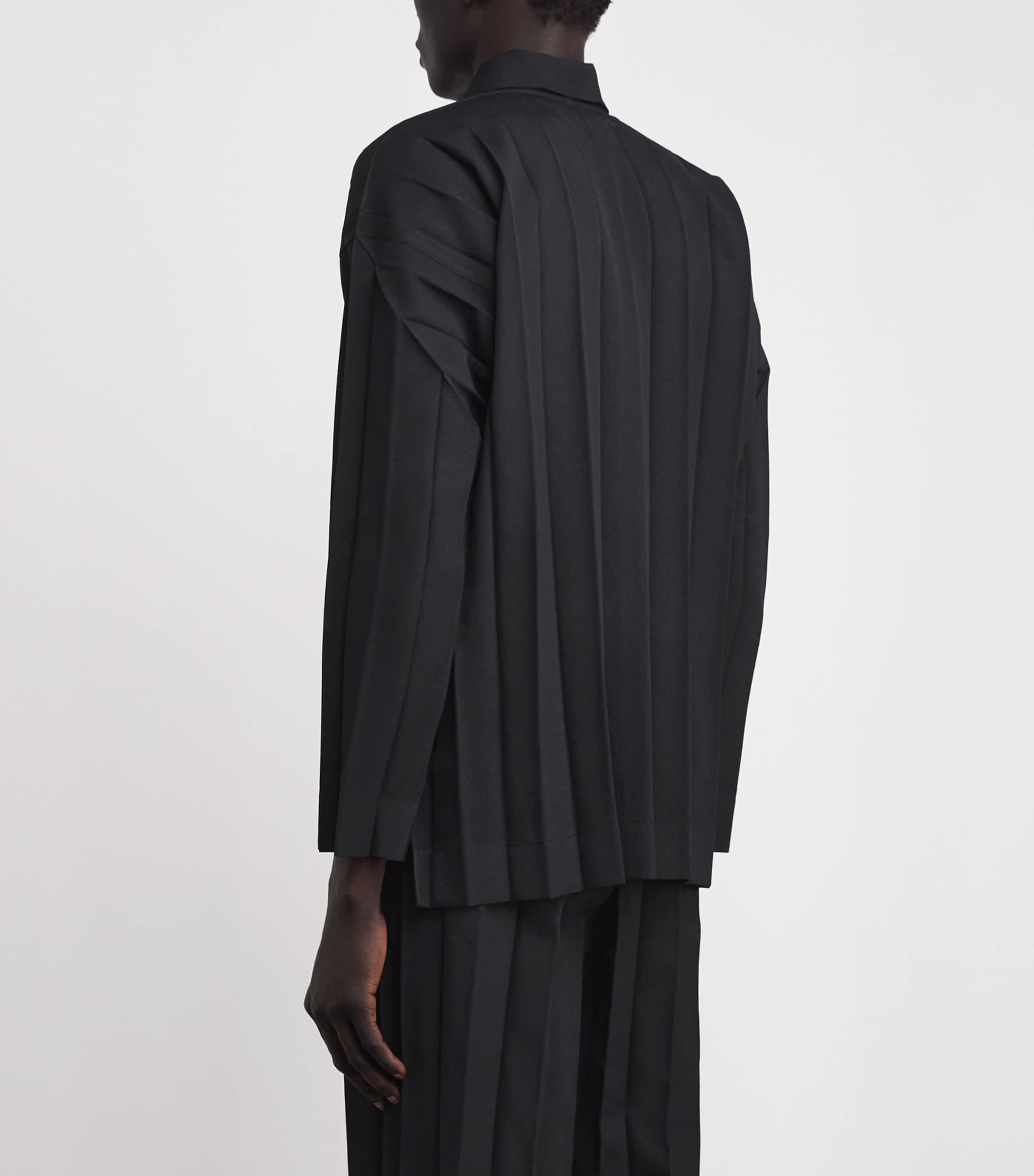 Homme Plissé Issey Miyake Mens Edge Pleat Shirt Black Image 5