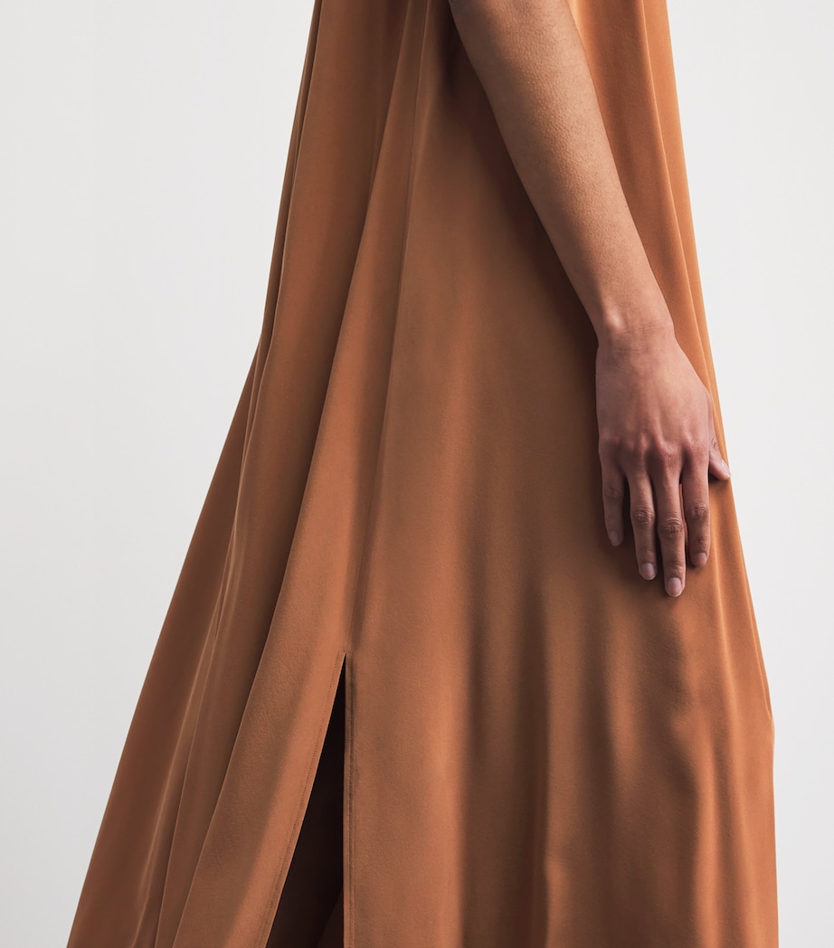 Yves Salomon Womens Silk Crepe de Chine Midi Dress Image 5