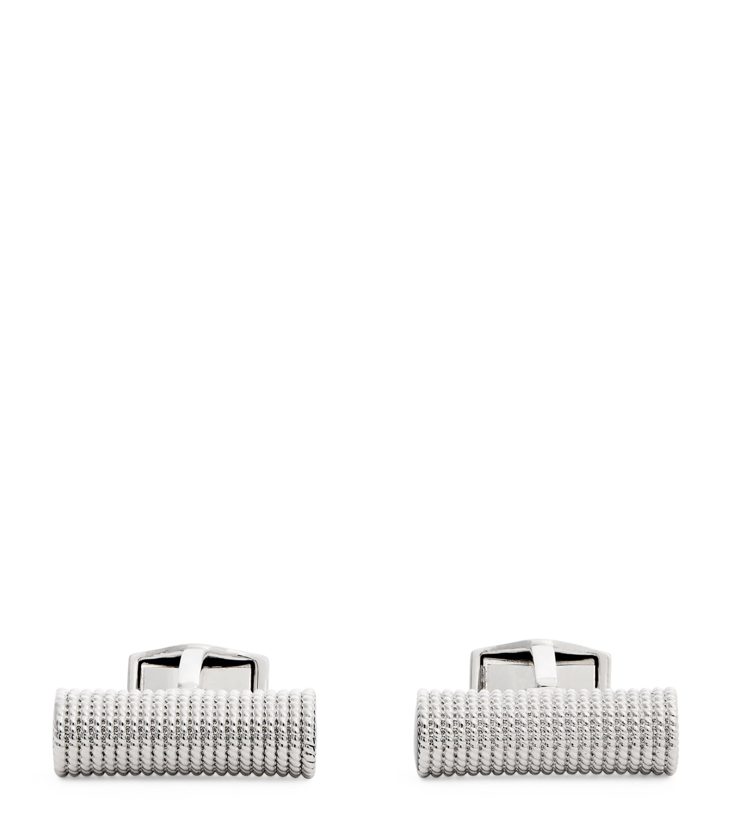 Tateossian Polished Cable Rope Cufflinks In Silver