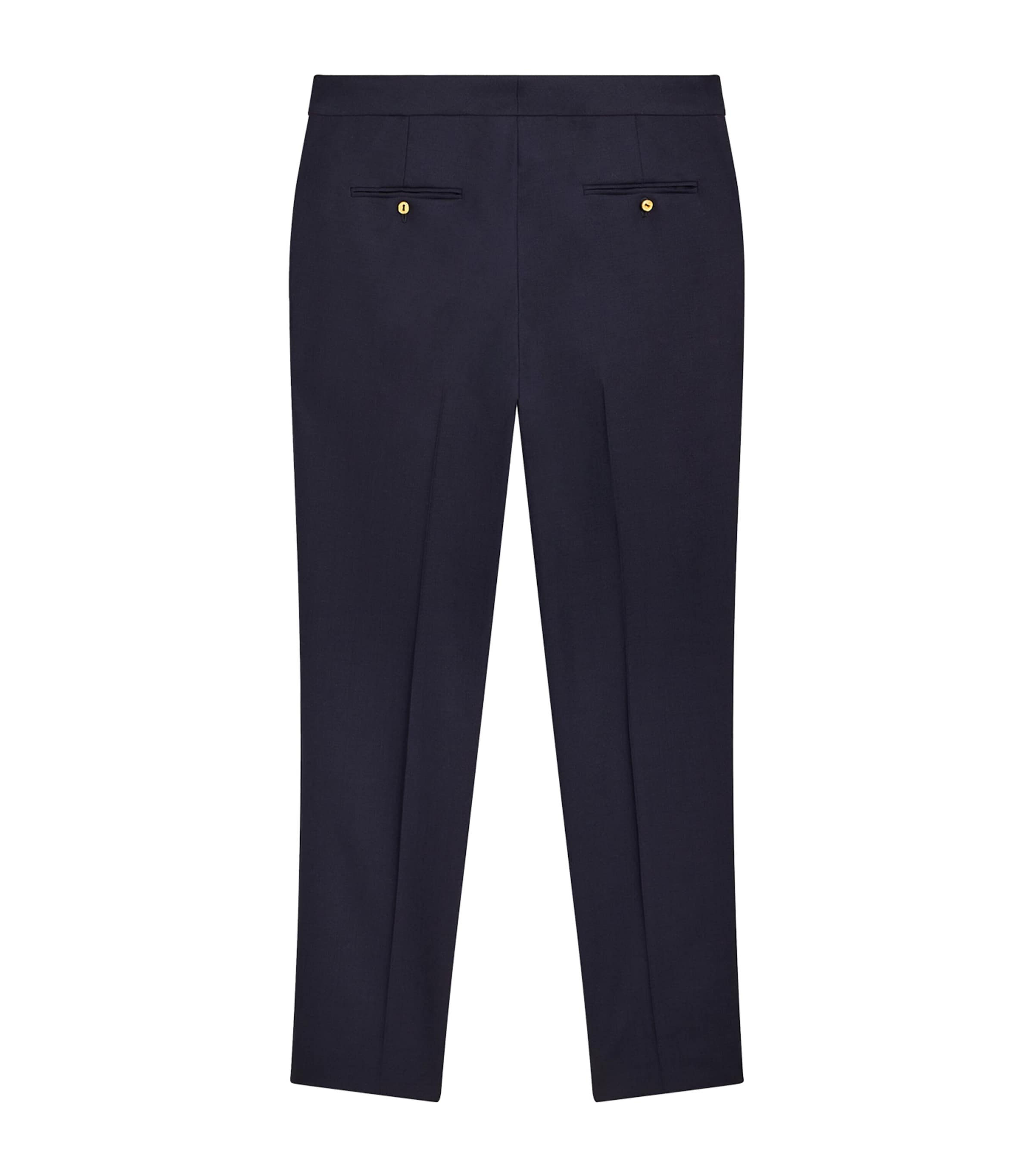 Schiaparelli Womens Virgin Wool Slim Trousers Navy Image 2
