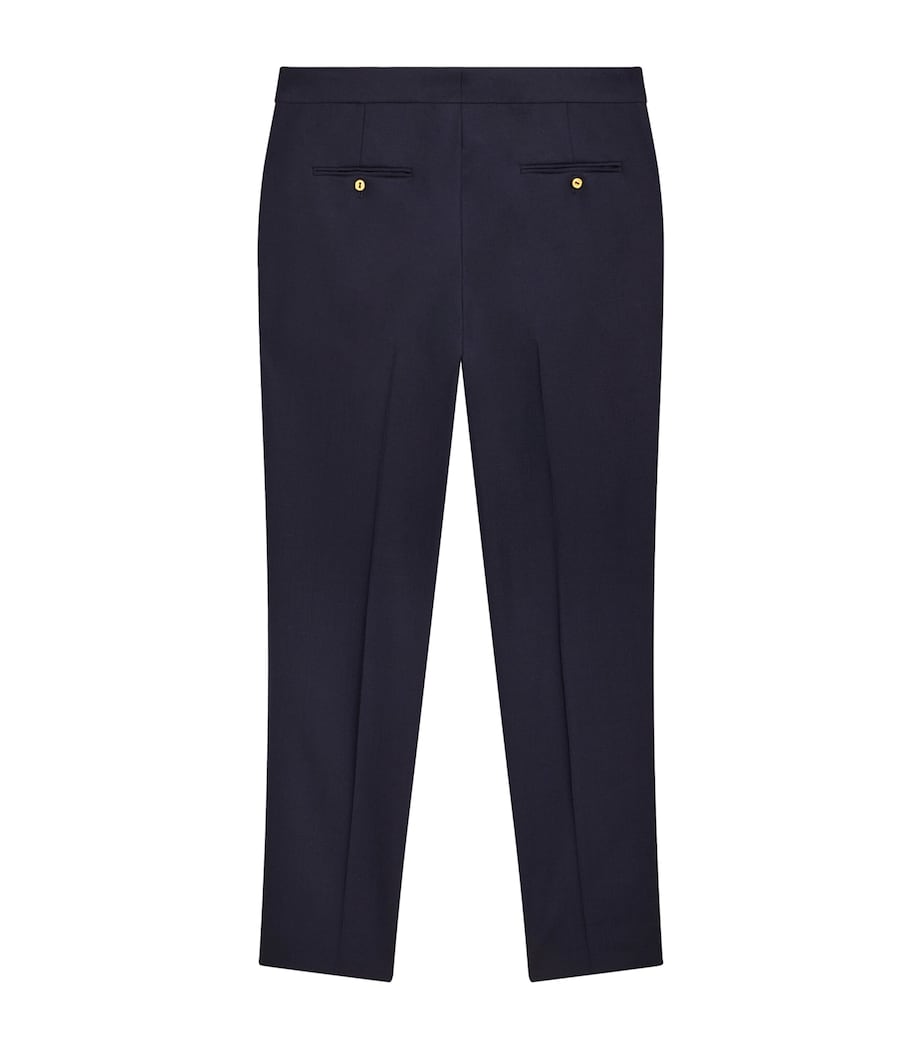 Schiaparelli Womens Virgin Wool Slim Trousers Navy Image 2