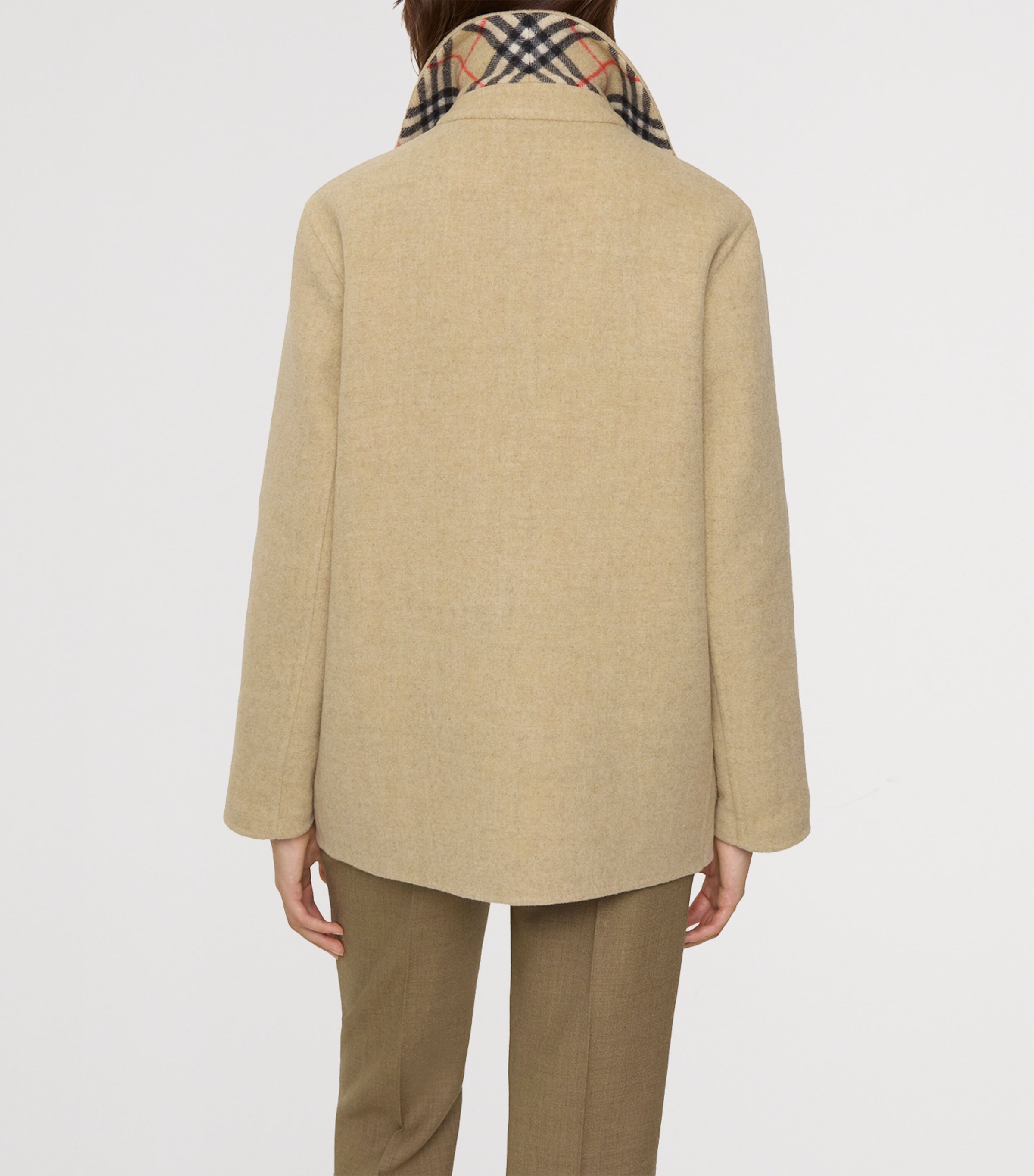Burberry Beige Wool Double-Faced Overshirt | Harrods US