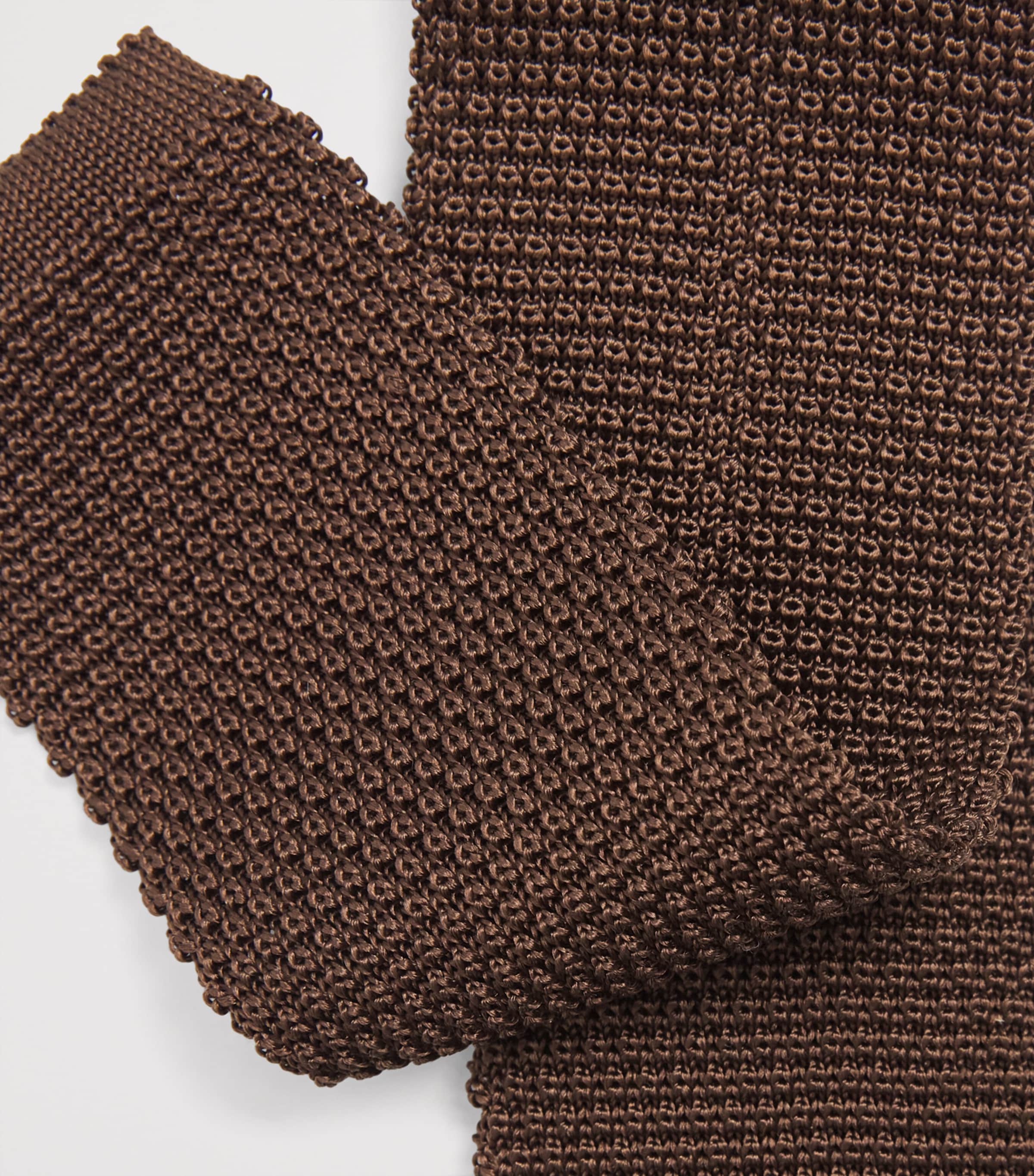 Corneliani Silk Knitted Tie Dark Brown Image 3