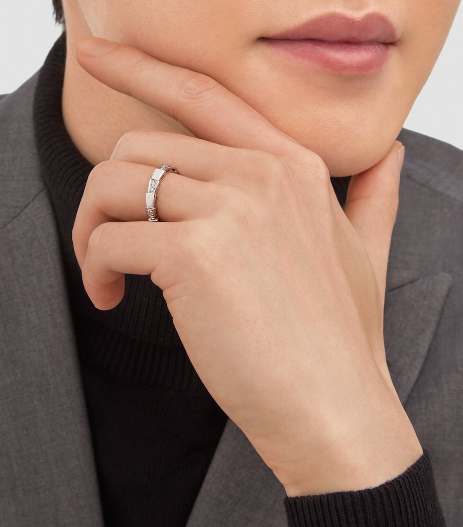 White Gold and Diamond Serpenti Viper Ring WHITE GOLD Image 7