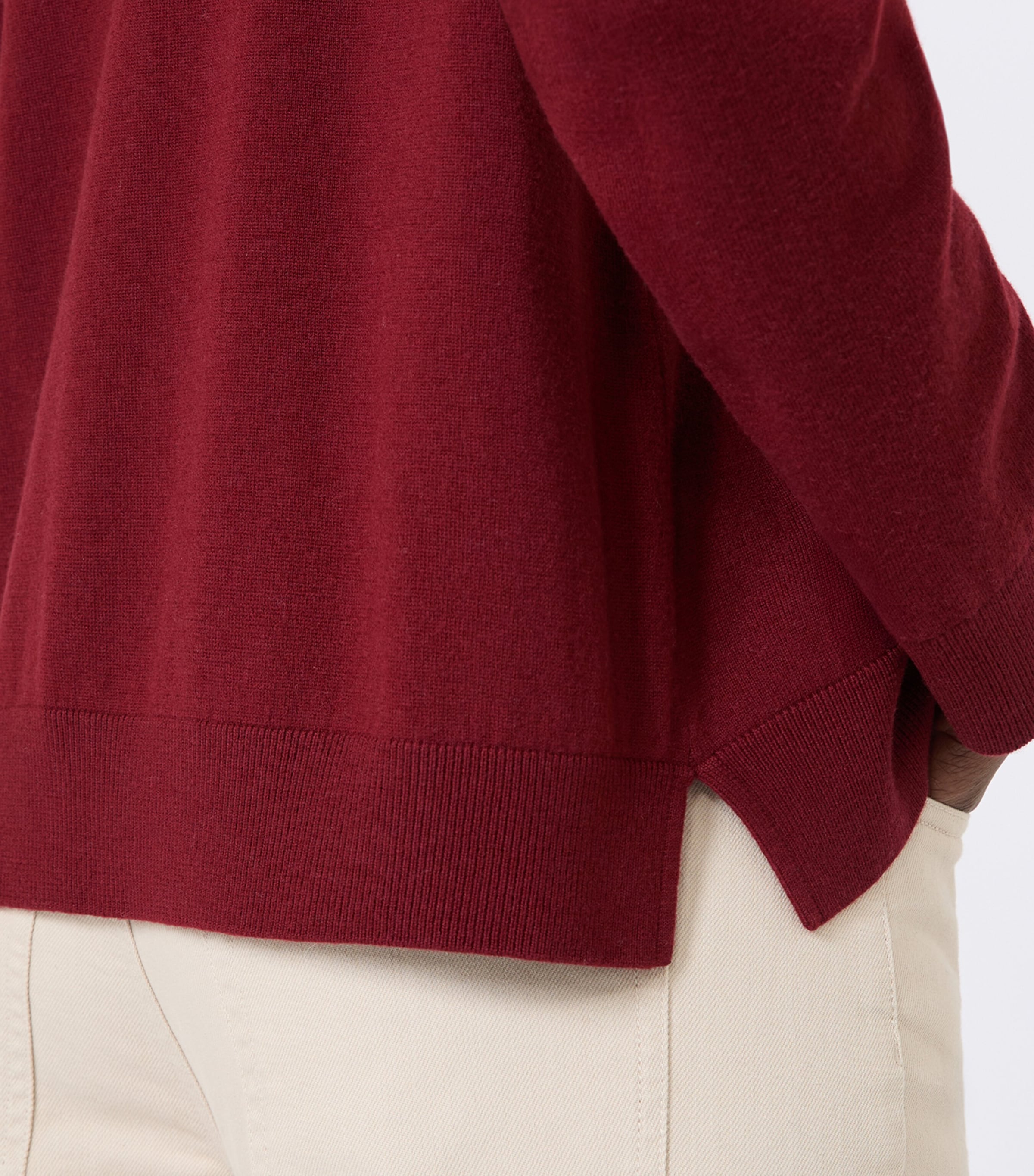 Max Mara Womens Wool Polo-Collar Sweater Raspberry Image 4