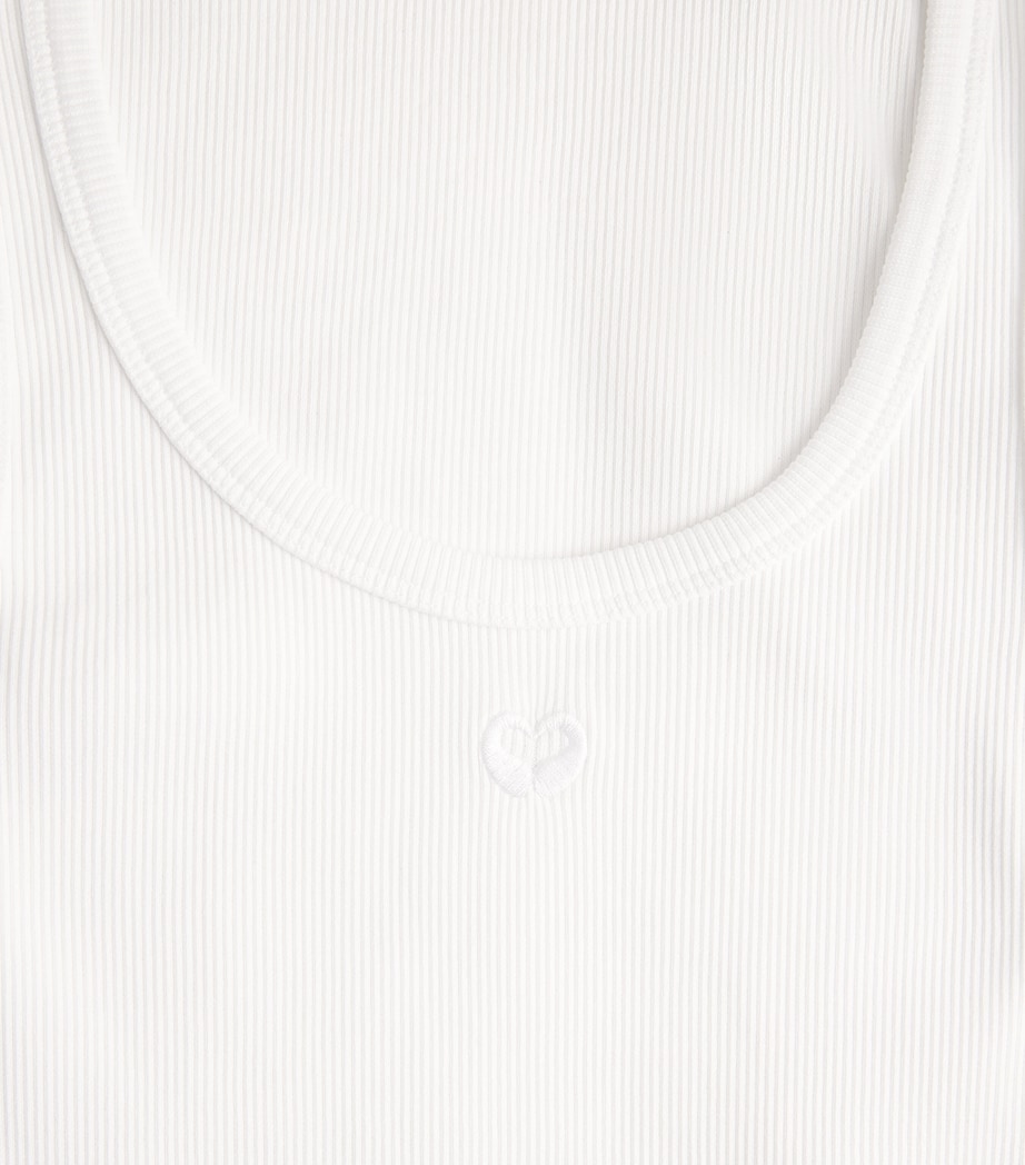 Maje Womens Stretch-Cotton Logo Tank Top White Image 6