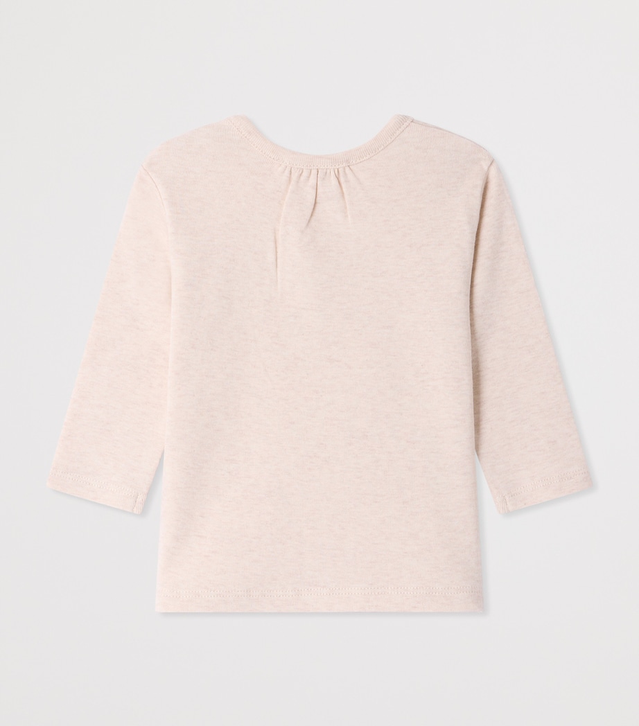 Bonpoint Organic Cotton Floral Tahsina T-Shirt (6-12 Months) Upb Beige Image 2