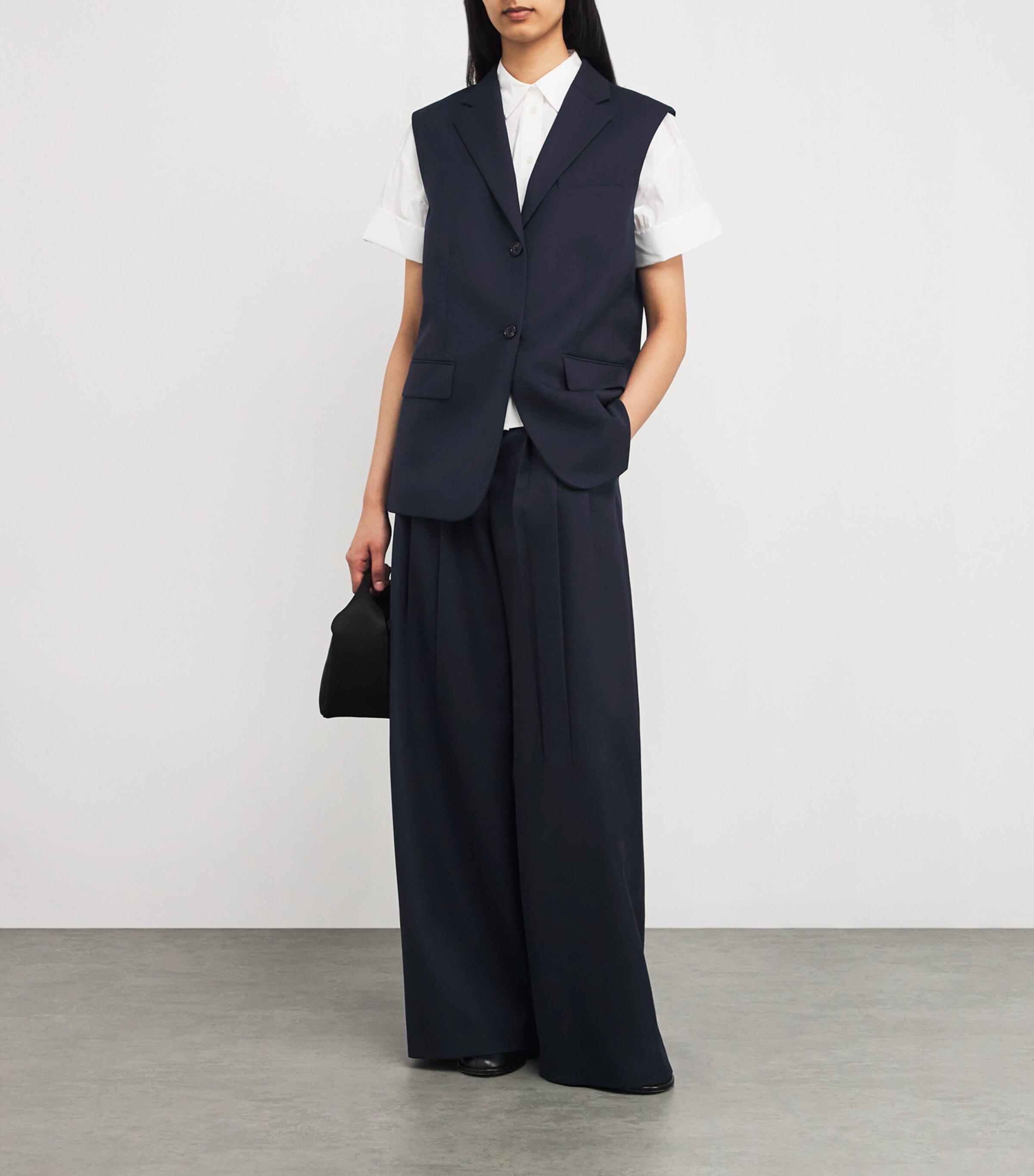 Wool-Blend Oversized Waistcoat XLV NOCTURNE NAVY Image 2
