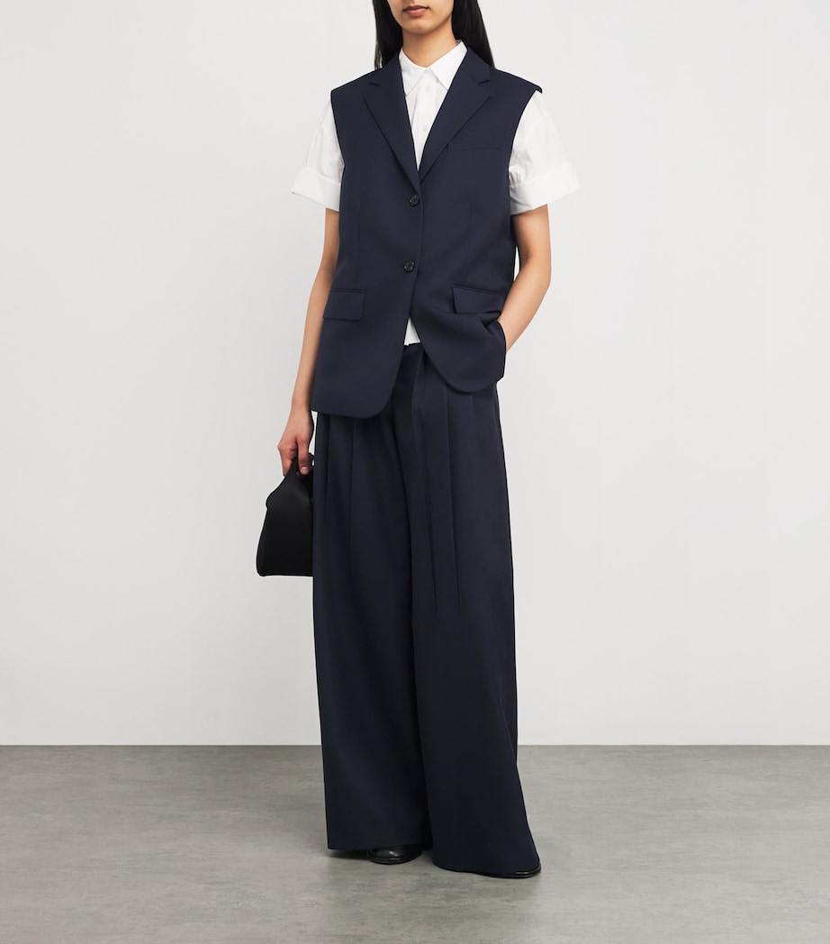 Wool-Blend Oversized Waistcoat XLV NOCTURNE NAVY Image 2
