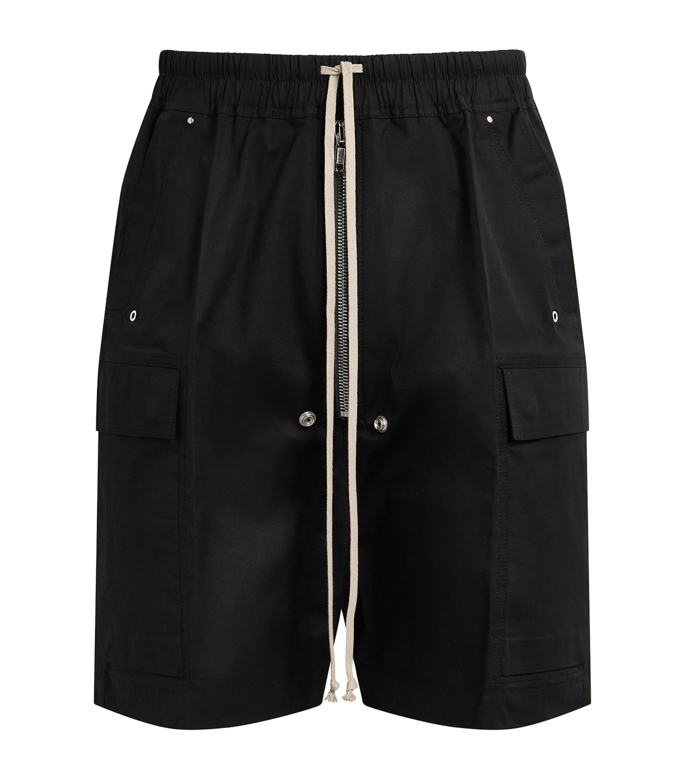 Rick Owens Mens Stretch-Cotton Cargobelas Shorts Black Image 1