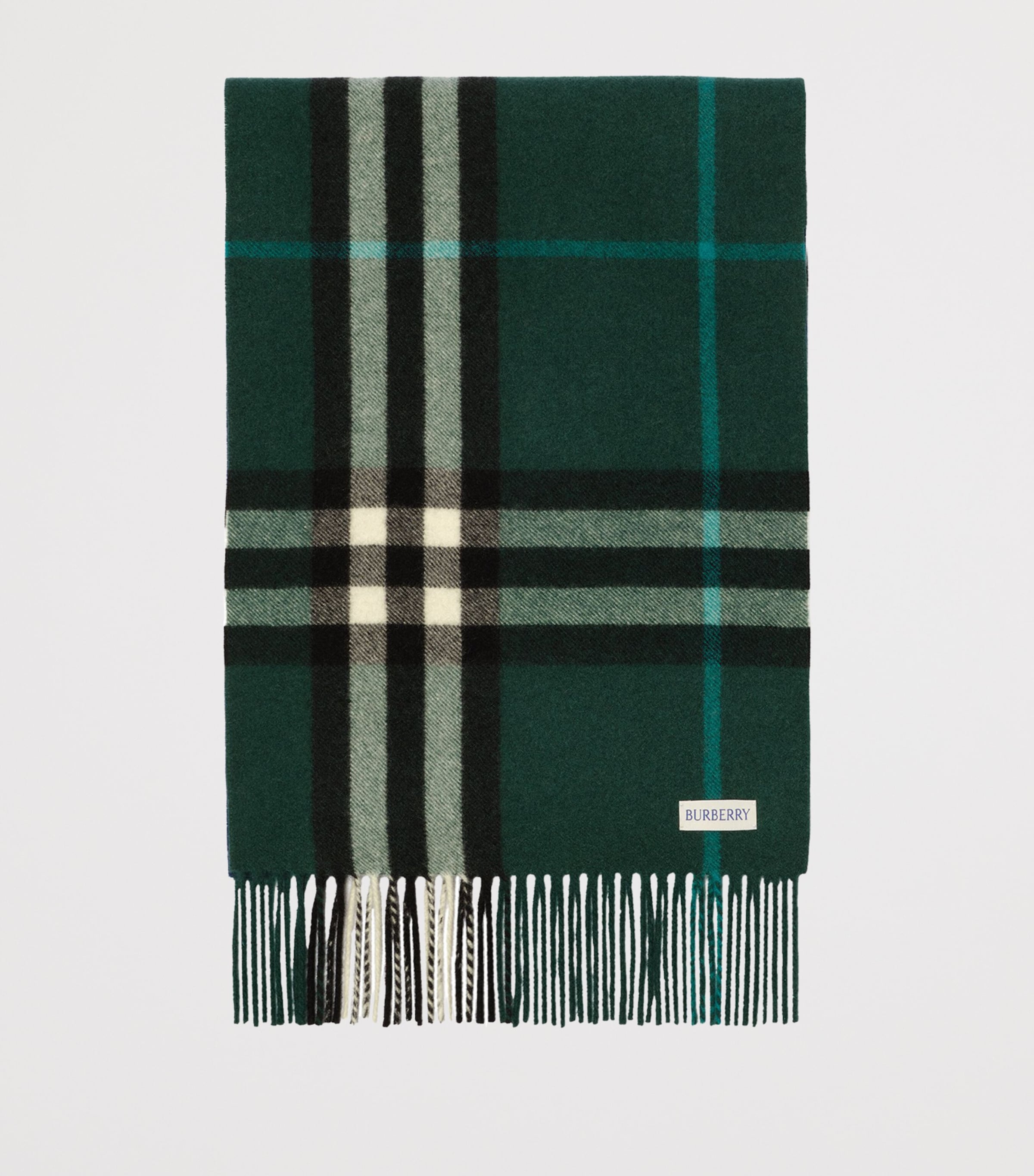 Burberry Cashmere Gradient Check Scarf Ink Blue Image 4