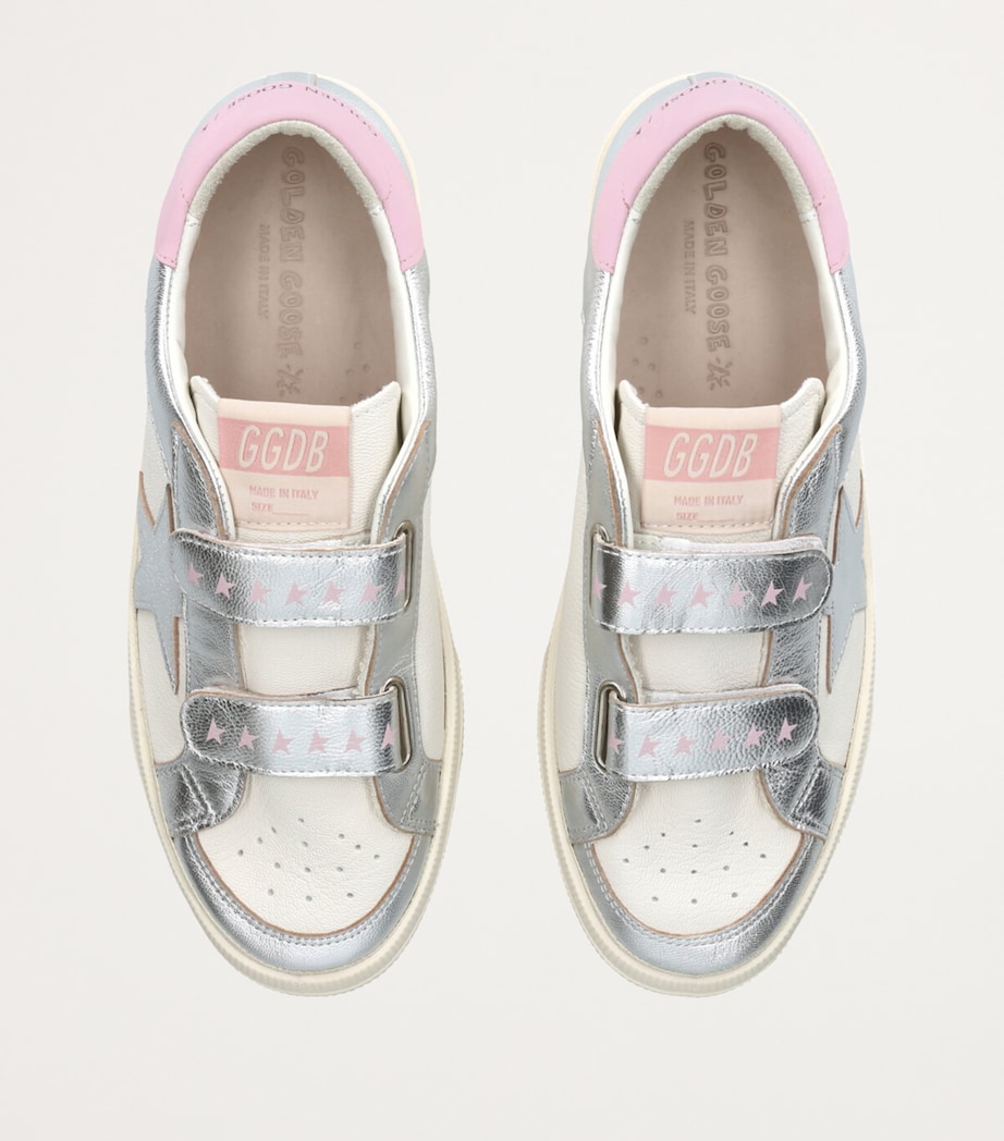 Golden Goose Leather May School Sneakers Silver Com Image 4