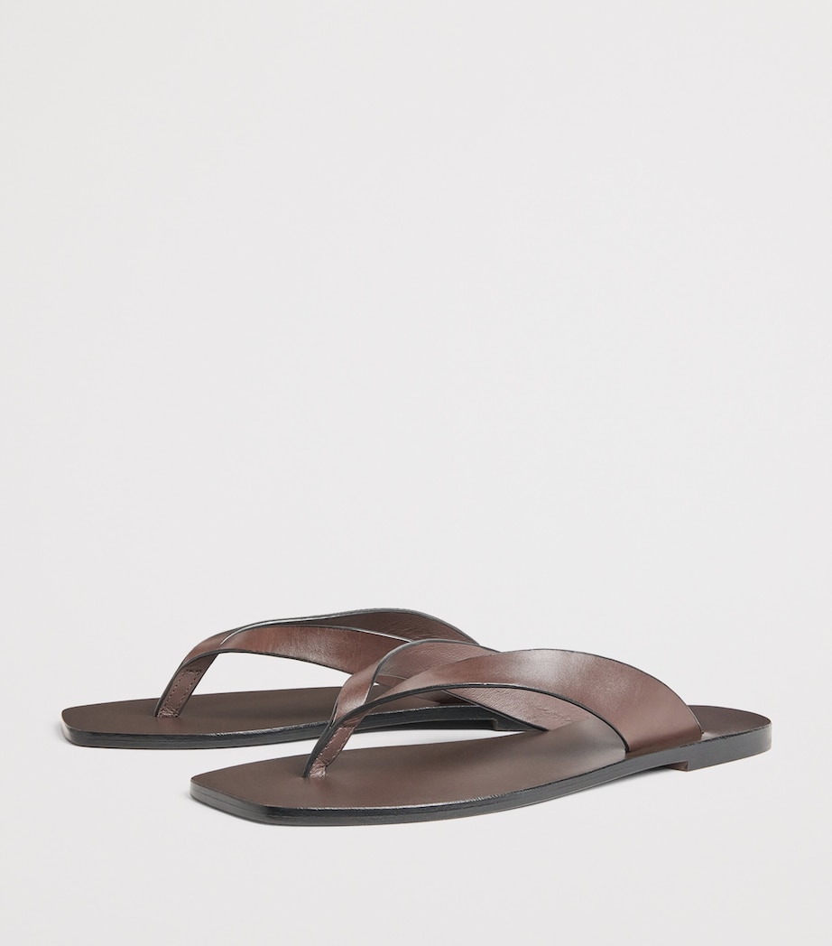 A.EMERY Leather Kinto Flip Flops Walnut Image 3