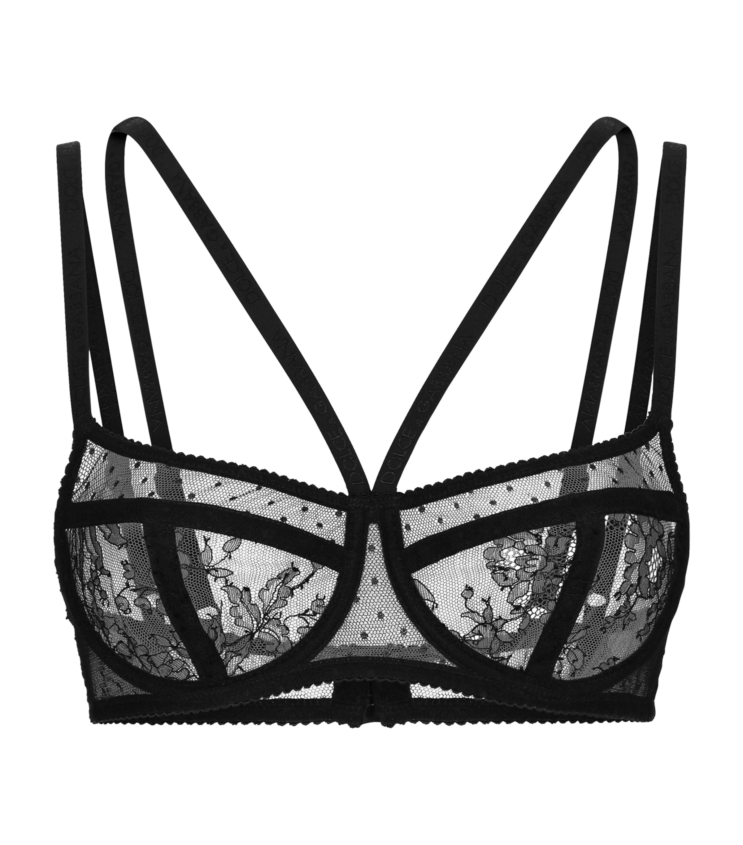 Dolce & Gabbana Lace Logoed Bra With Underwire