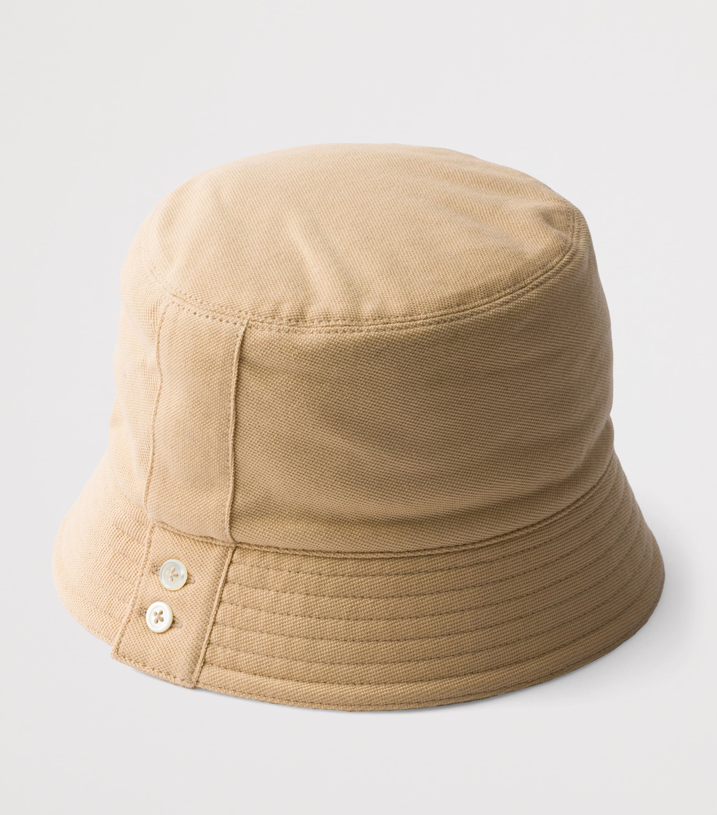 Prada Cotton Old Piqué Bucket Hat Neutral Image 2