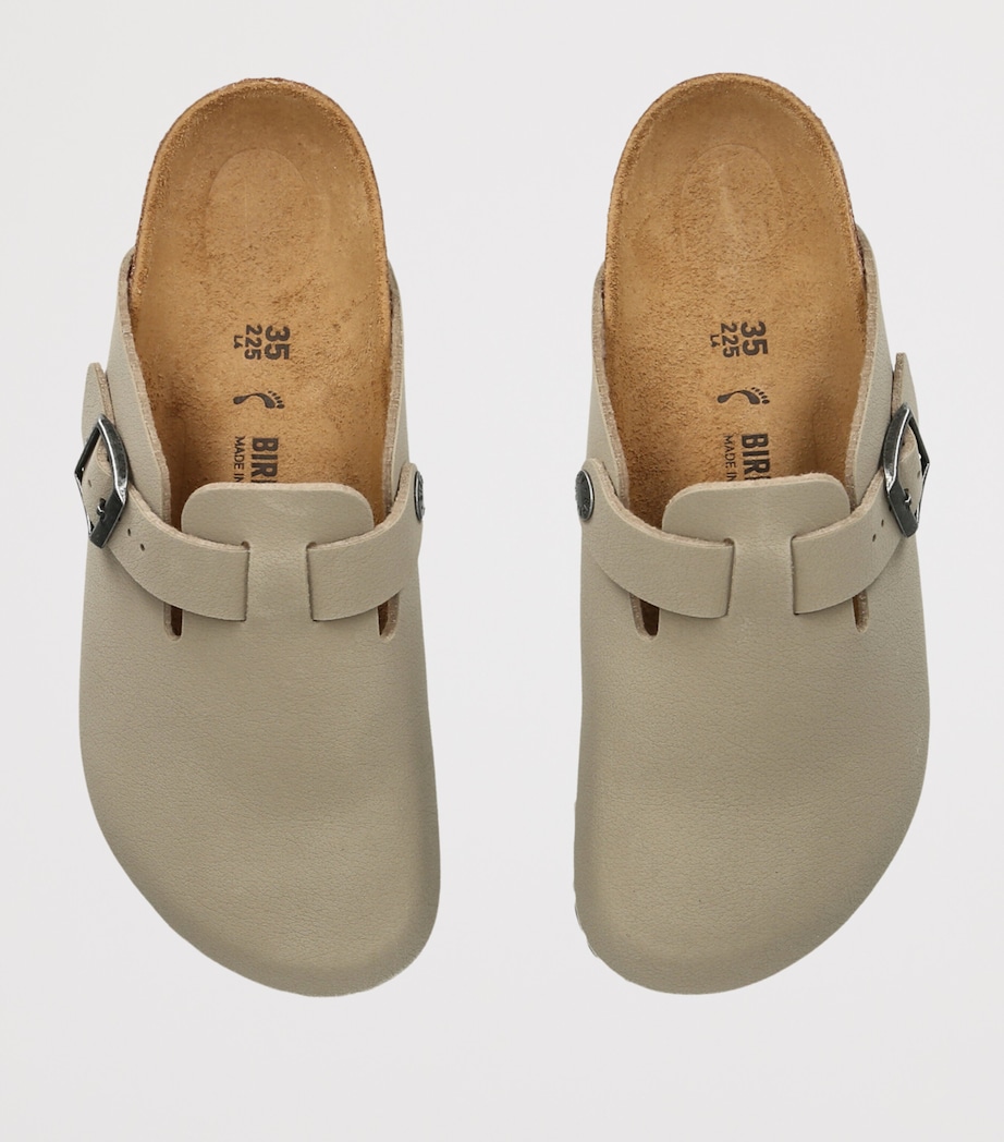 Birkenstock Kids Leather Boston Clogs Pale Green Image 4