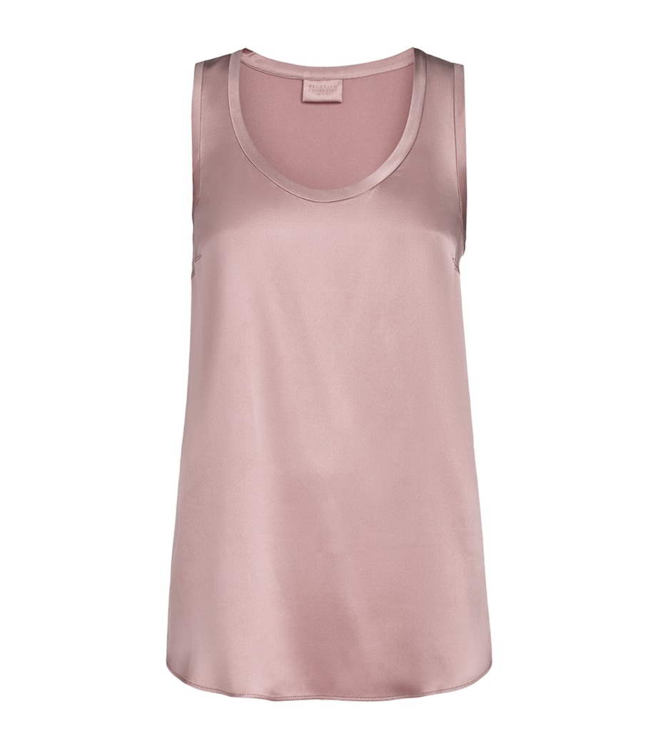 Brunello Cucinelli Womens Stretch-Silk Sleeveless Top Image 1