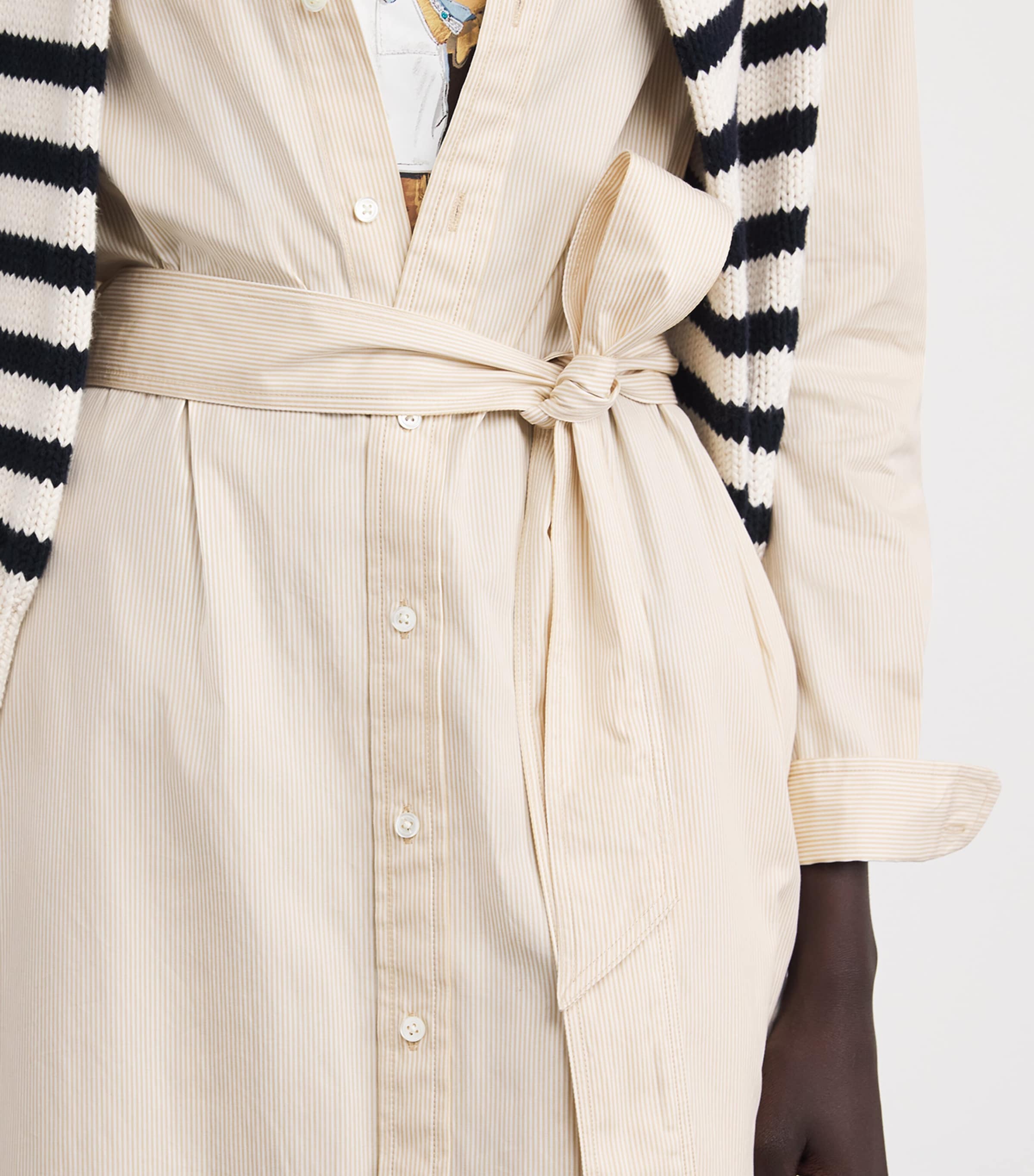 Polo Pony Midi Shirt Dress 2000D POLO TAN-WHITE Image 6